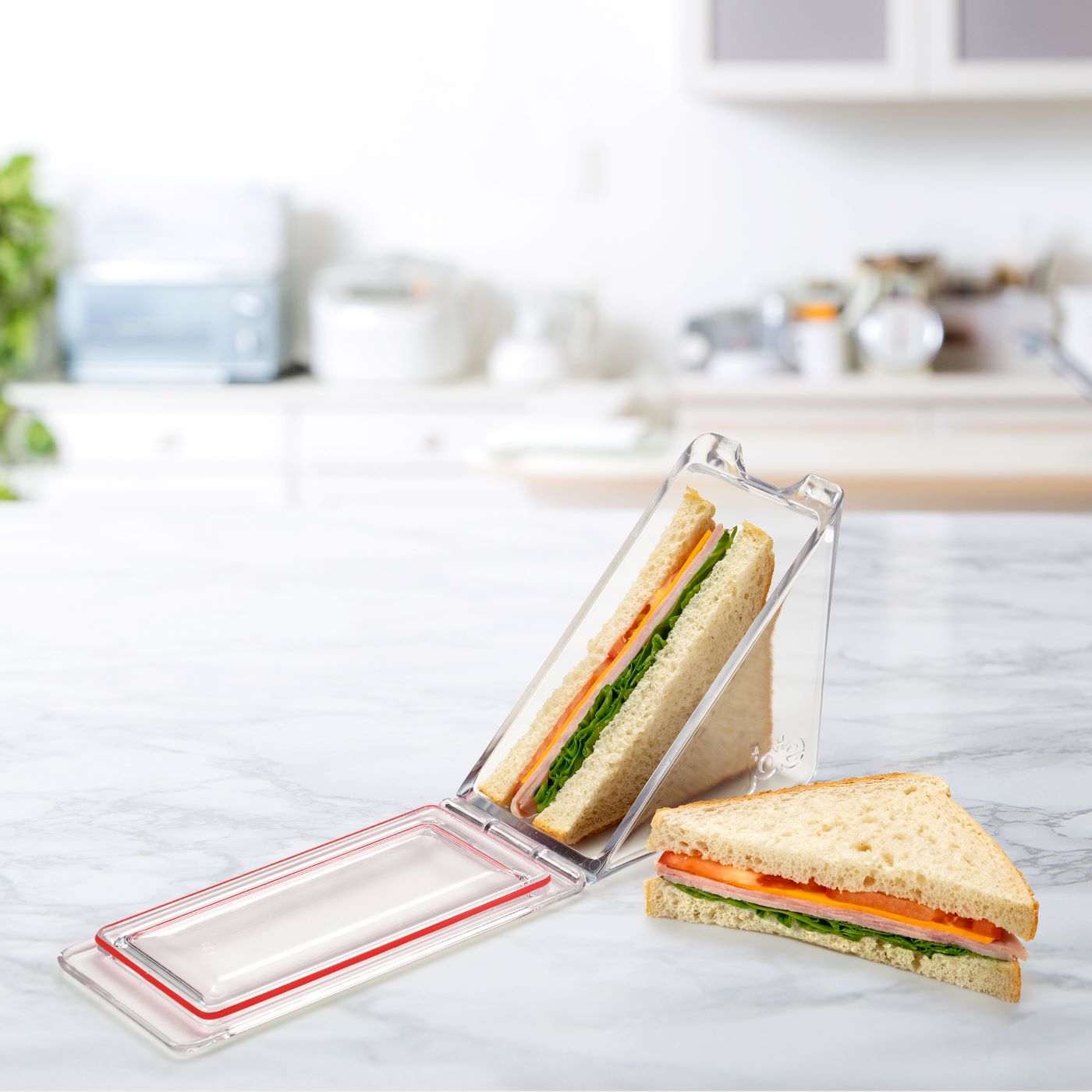 Joie Boite à Sandwich Triangulaire et Transparente en Plastique 5x5po