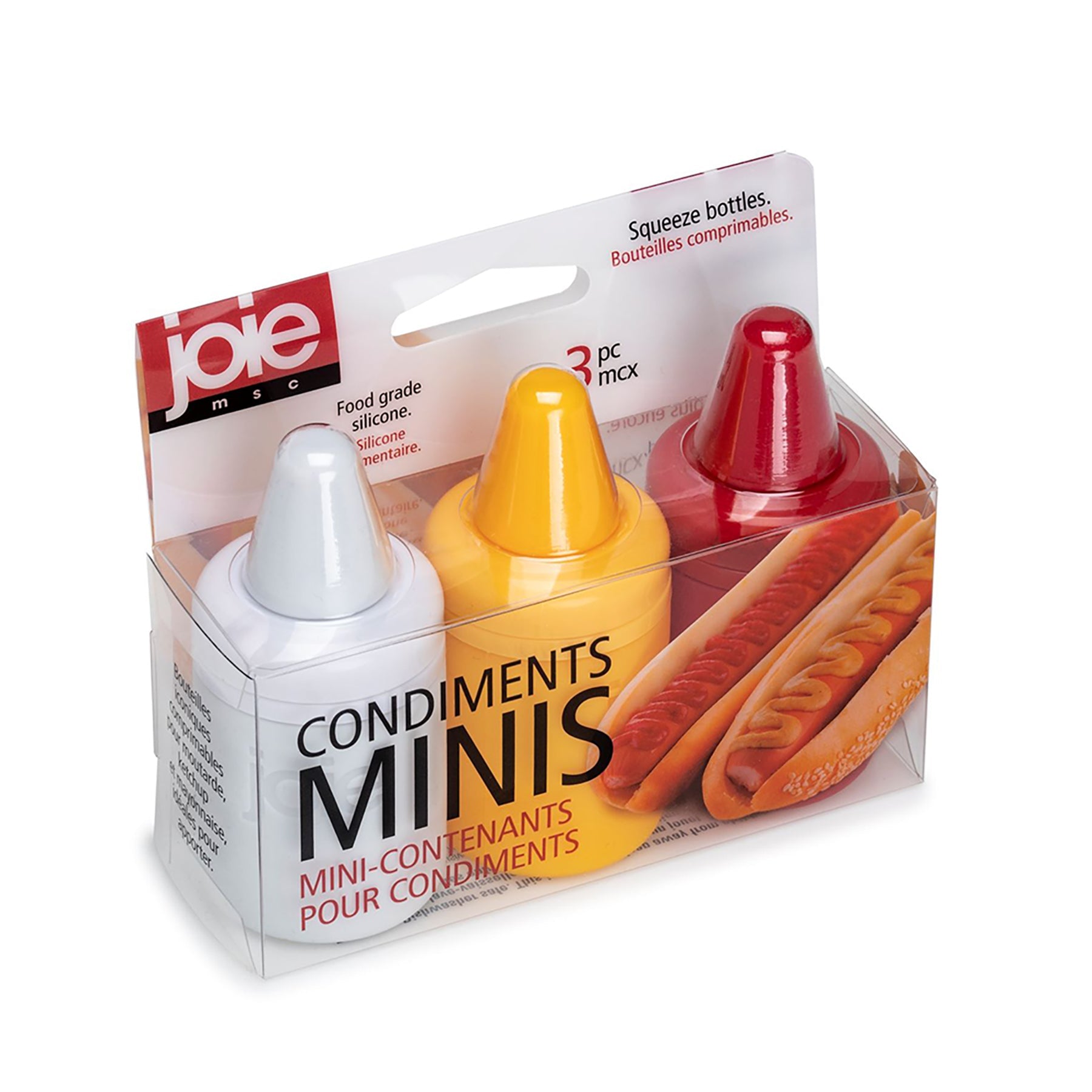 Joie 3 Mini Condiments Silicone Squeeze Bottles 3.5x1.5in 1.68oz