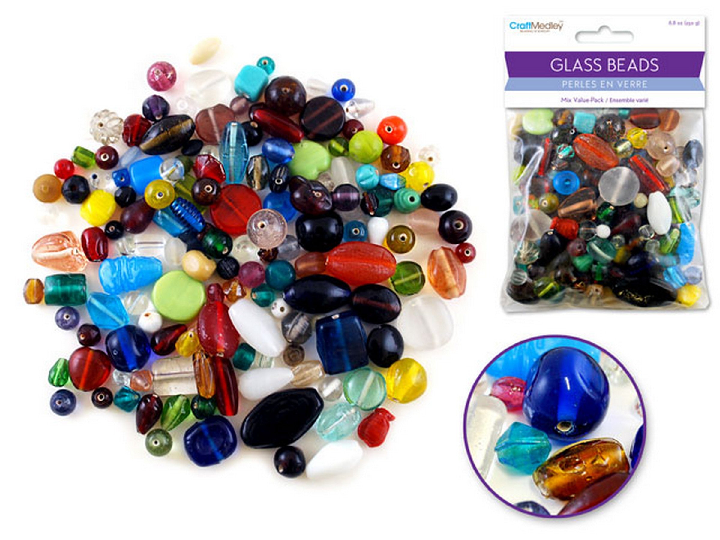 Accessoires Bijoux Perles en Verre Ensemble Varié 8.8oz