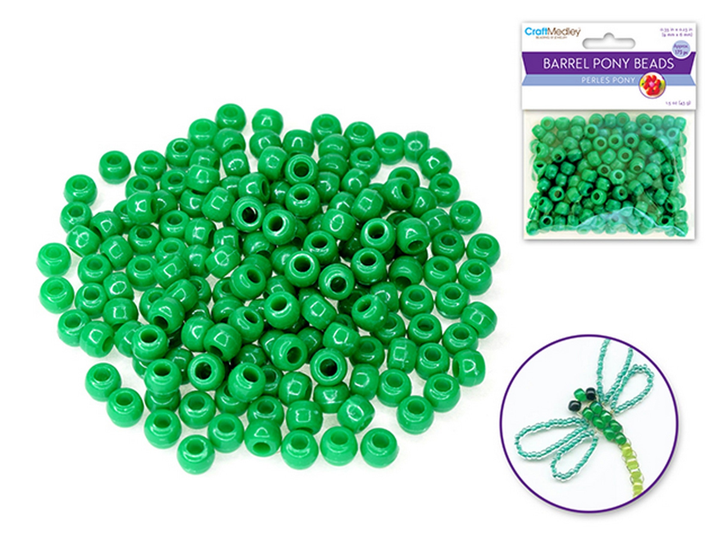 Accessoires Bijoux Approx. 175 Perles Pony Vertes 0.35x0.23po