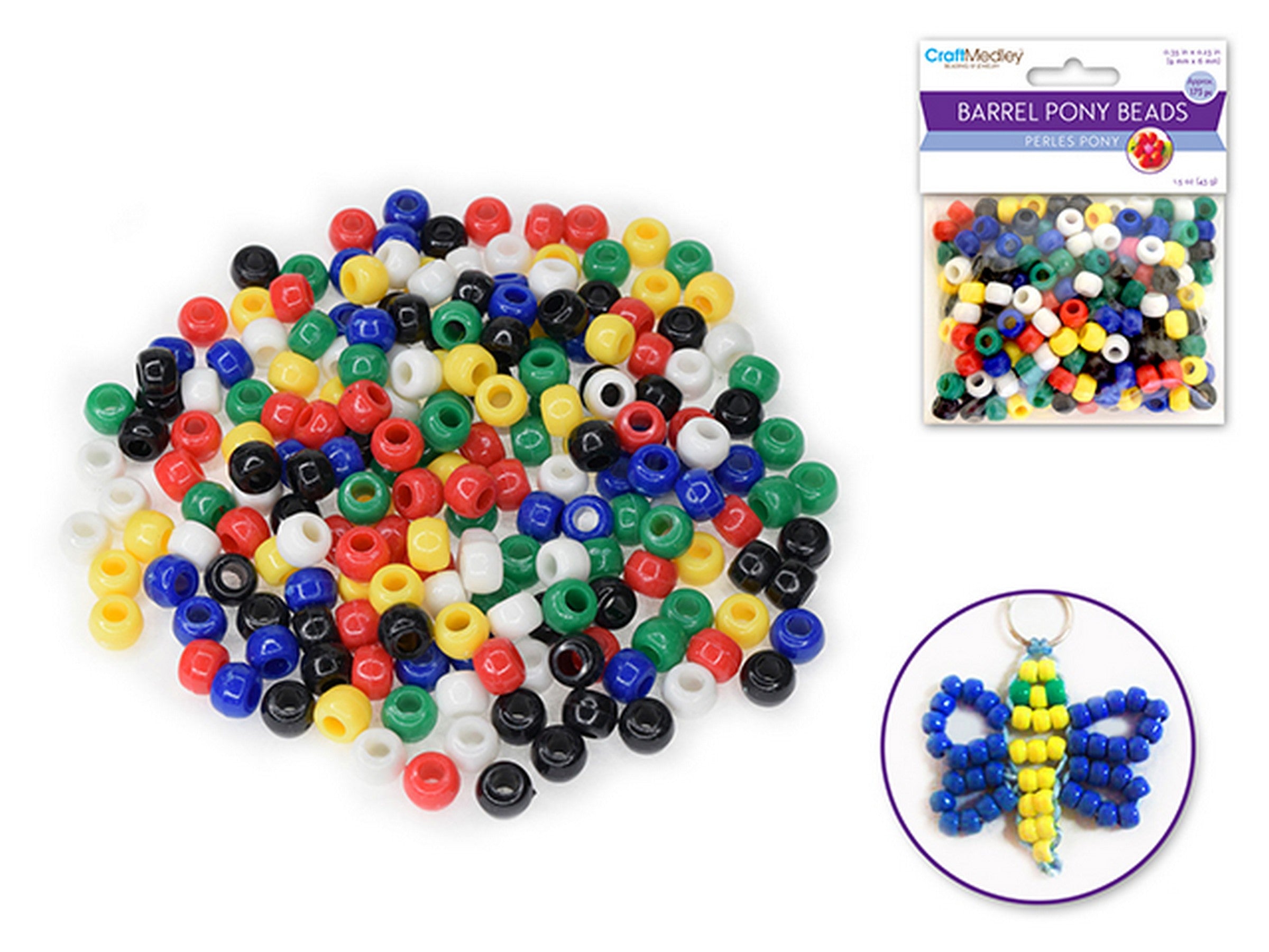 Accessoires Bijoux Approx. 175 Perles Pony Opaques Mélangées 0.35x0.23po
