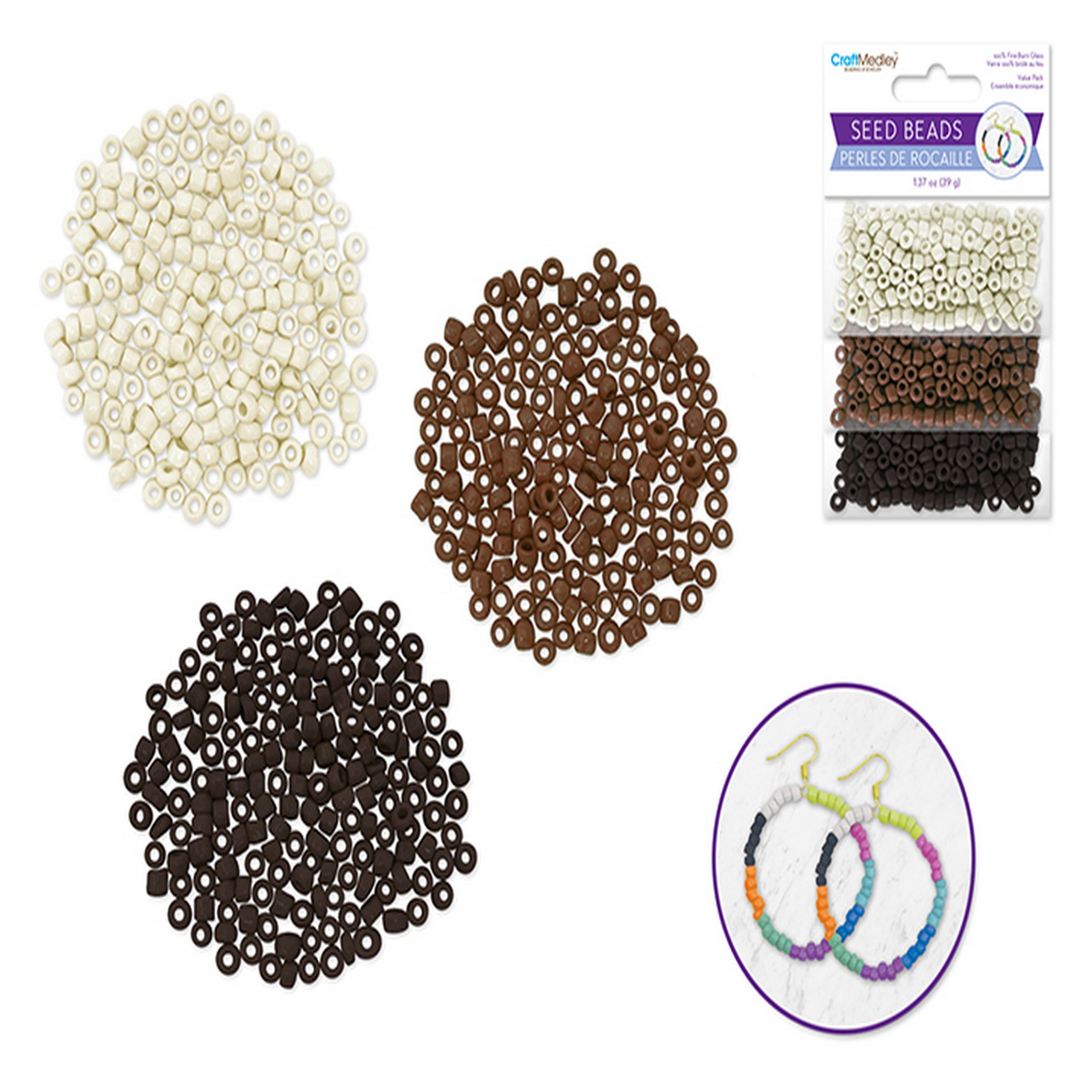 Beading and Jewelry Seed Beads 6/0 100% Fire-Burn Glass - Earth 39g