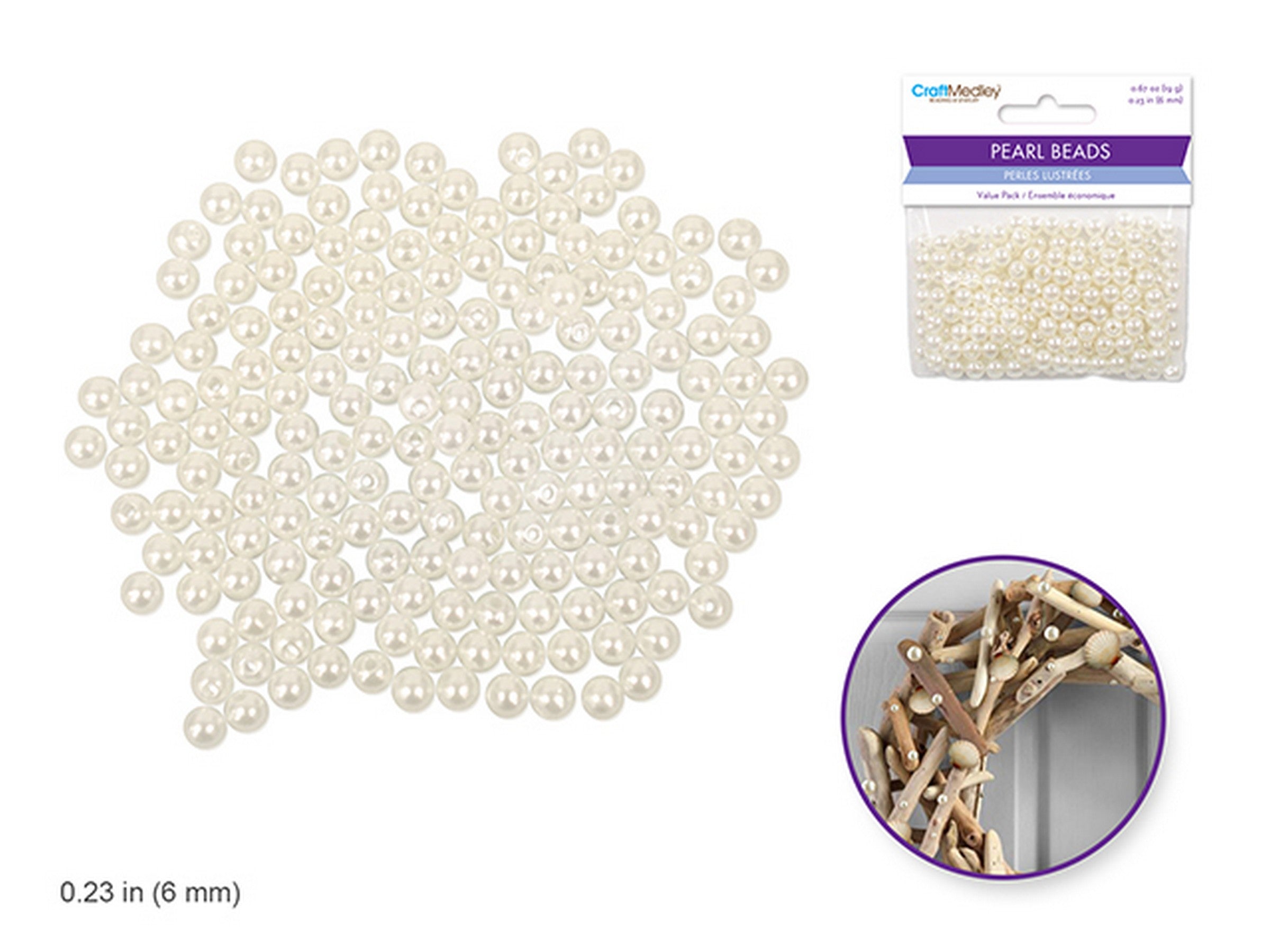 Accessoires Bijoux 185 Perles Lustrées Ivoire 0.23po