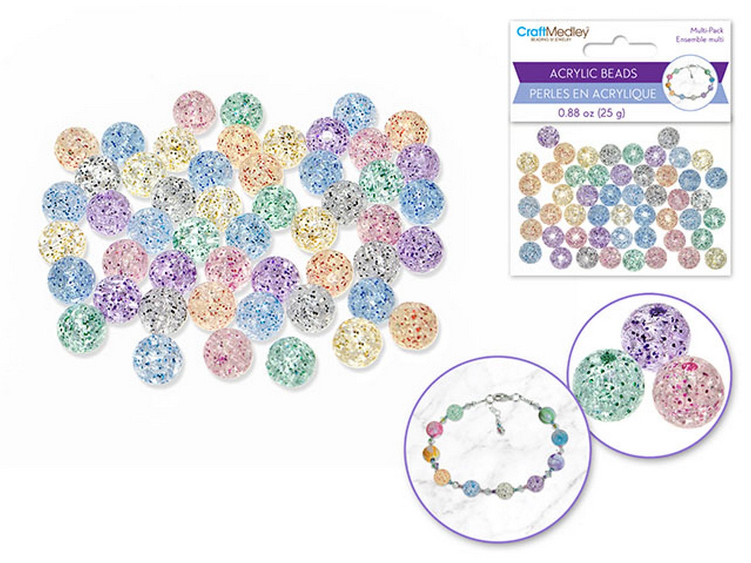 Accessoires Bijoux Perles en Acrylique Craqué Brillant 0.88oz