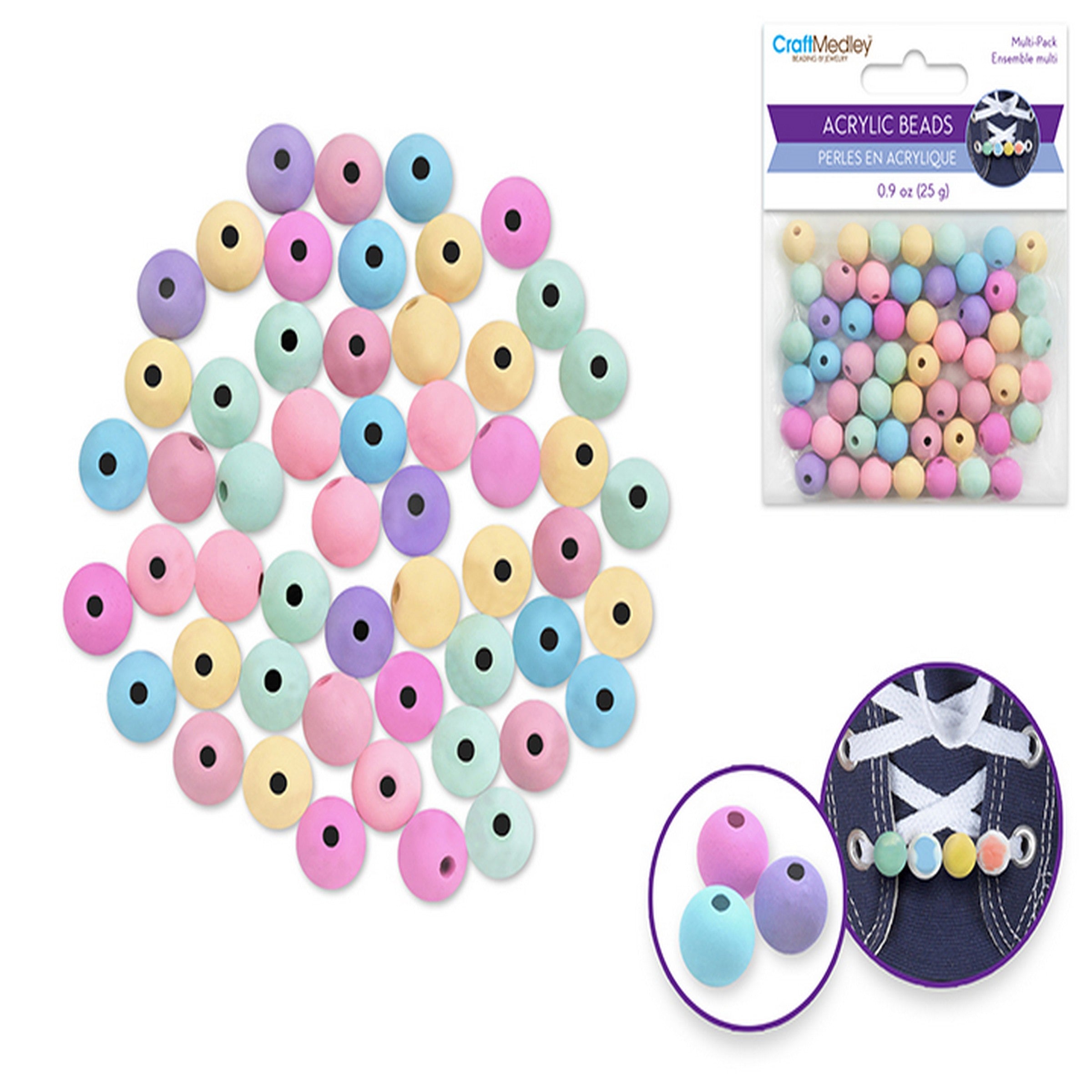 Beading and Jewelry Acrylic Beads - Pastel Punch 10mm 25g
