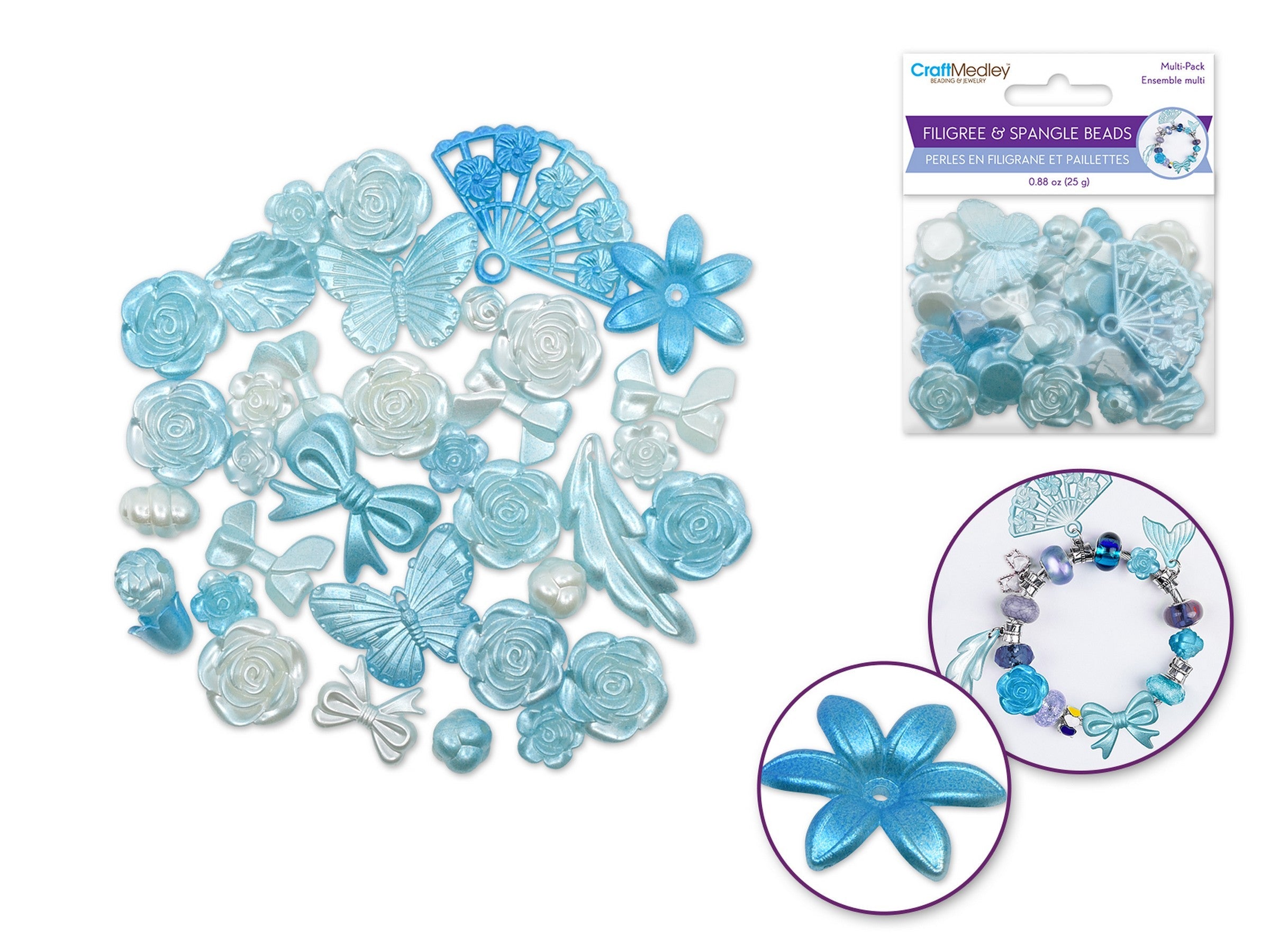 Beading and Jewelry Filigree and Spangles Beads - Ocean Medley 25g