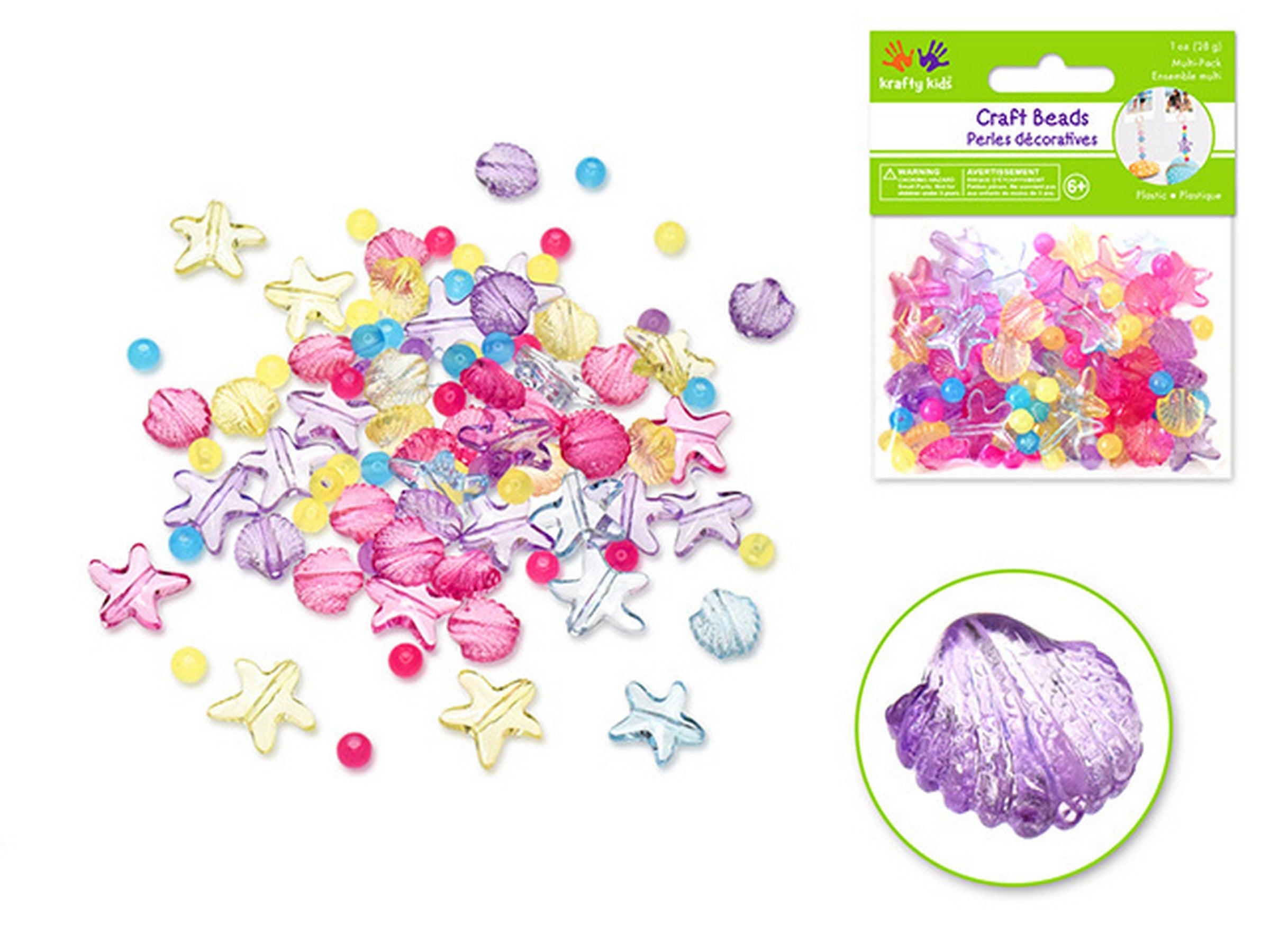 Krafty Kids Plastic Beads - Seashells 1oz