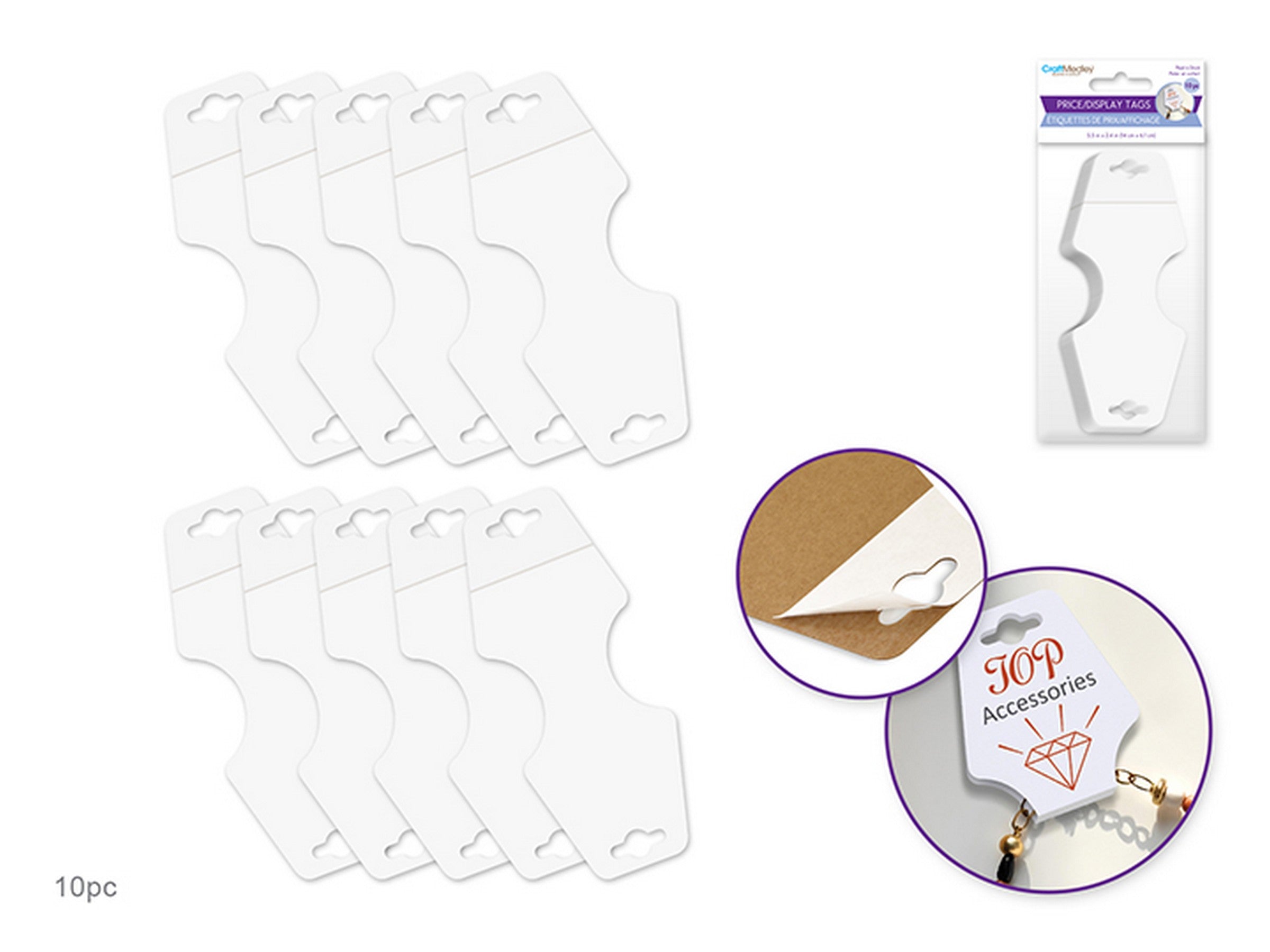 Beading and Jewelry 10 White Price/Display Peel-n-stick Tags 2.4x5.5in 
