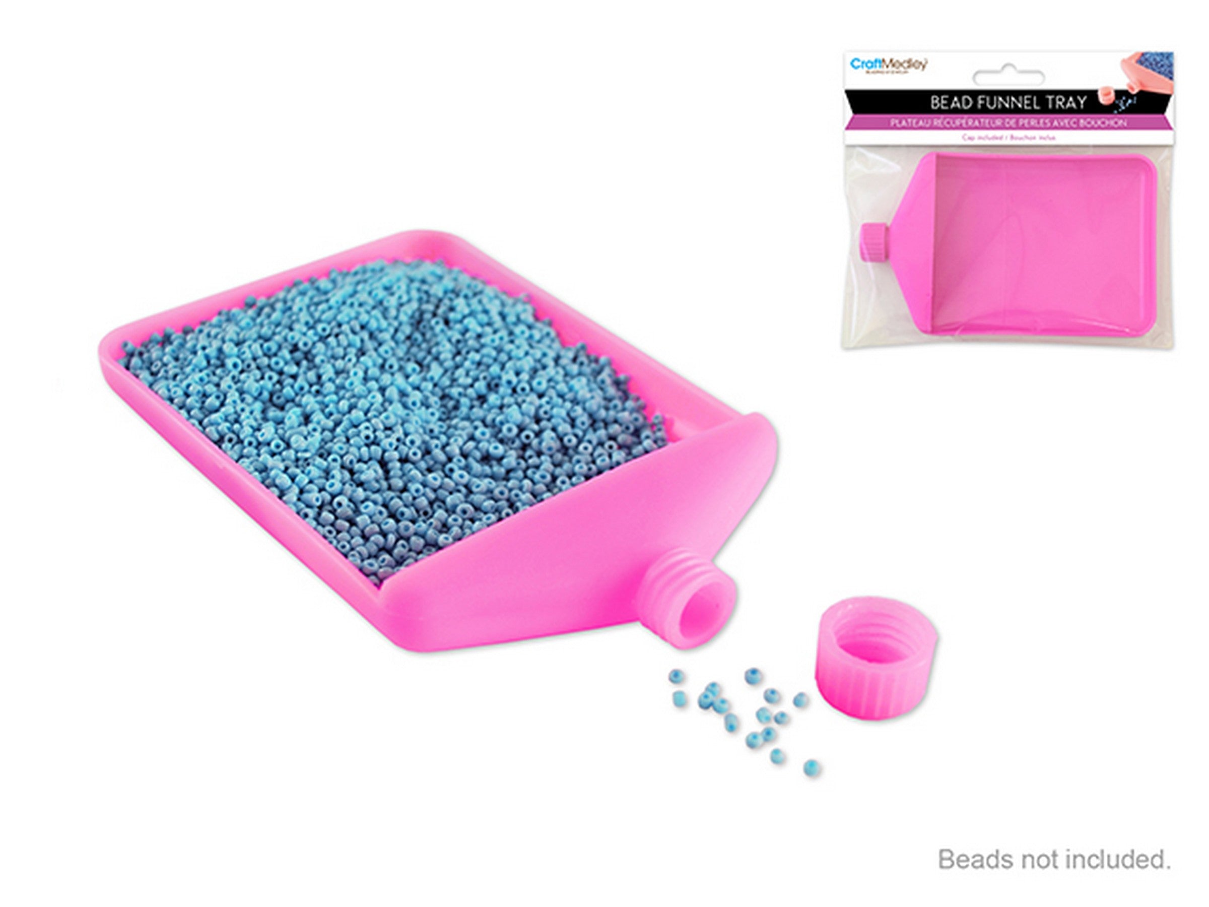 Beading and Jewelry Pink Bead Funnel Tray - Cap Included - Plastic 4.75x3in