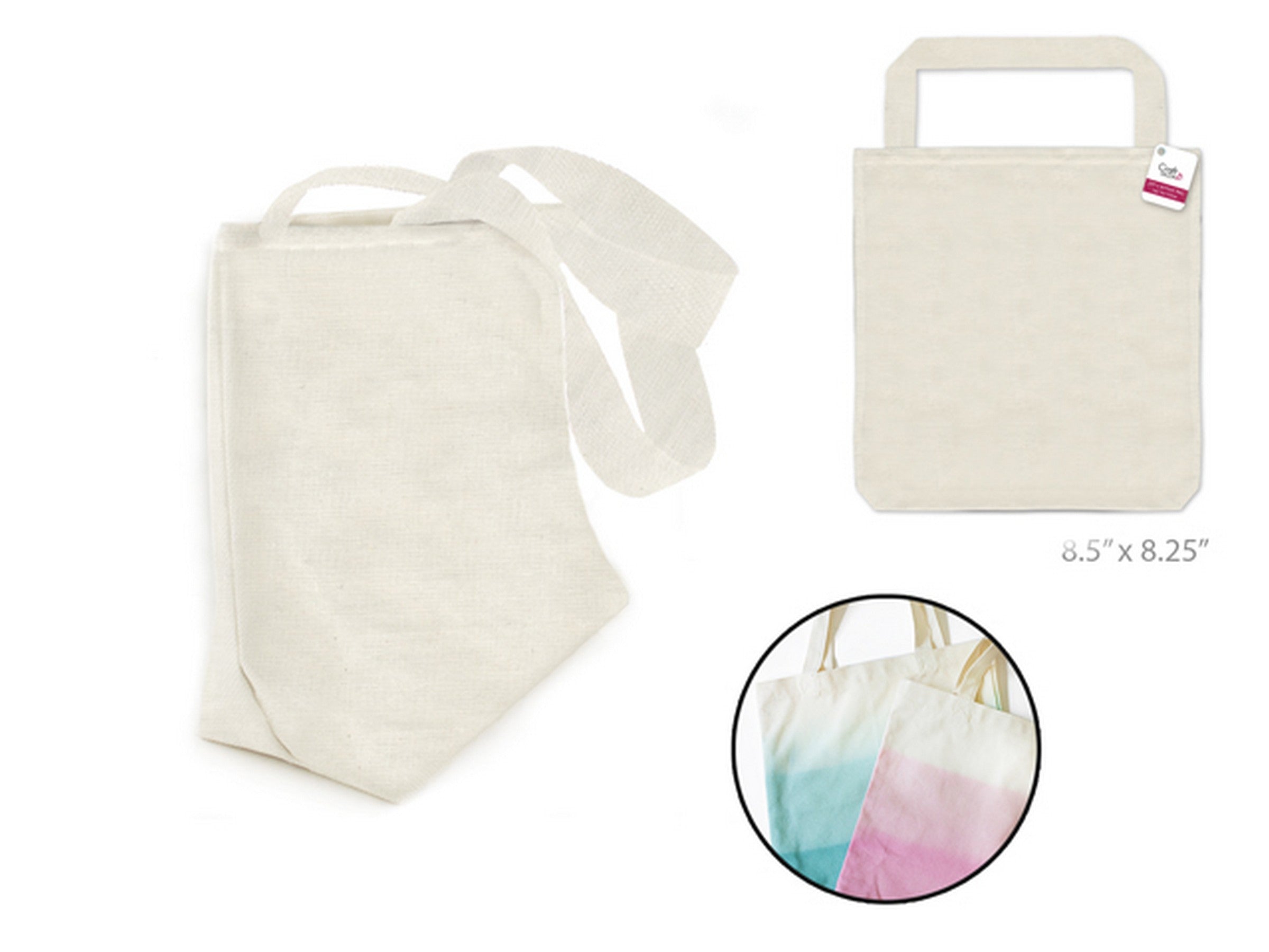 Craft Décor Canvas Bag with Handle 65% Polyester 30% Cotton 5% Rayon 8.5x8.25in