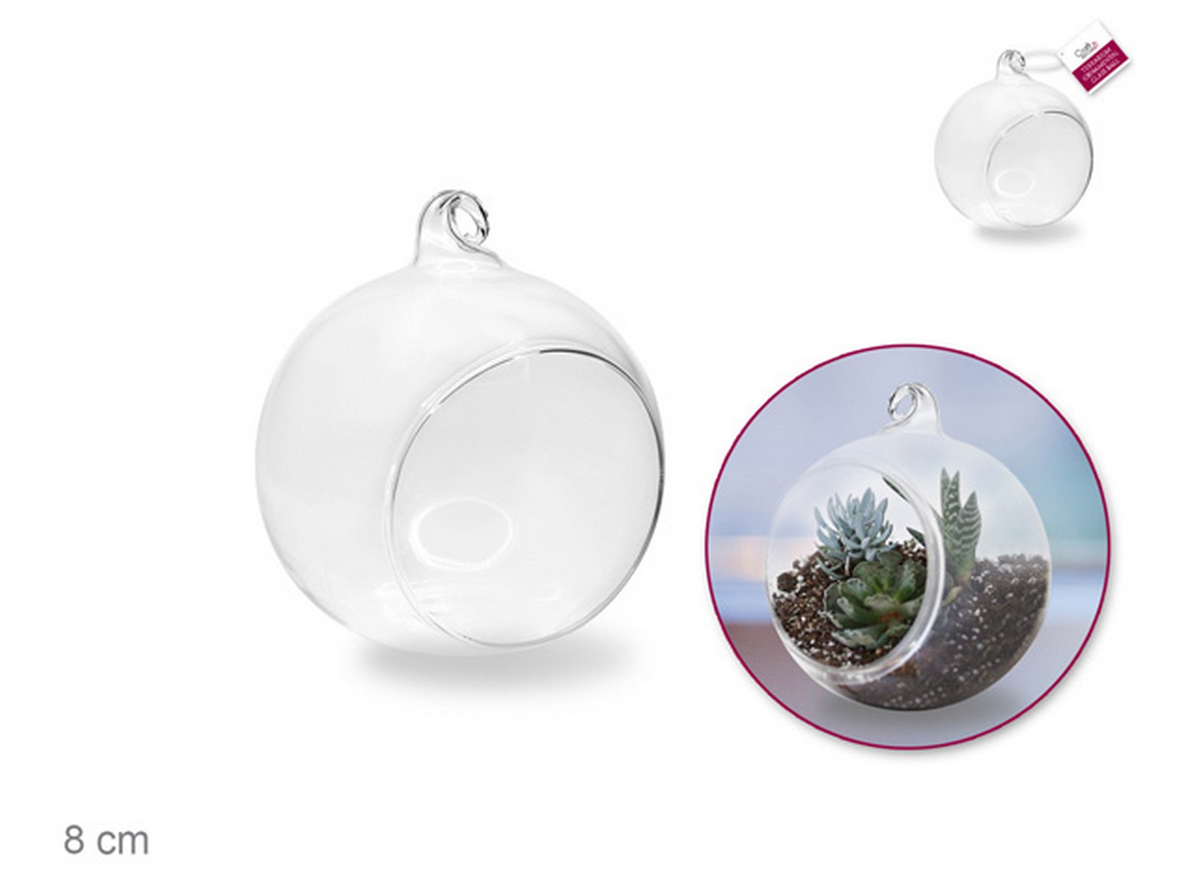 Craft Décor Clear Glass Ornament Terrarium 3.15in