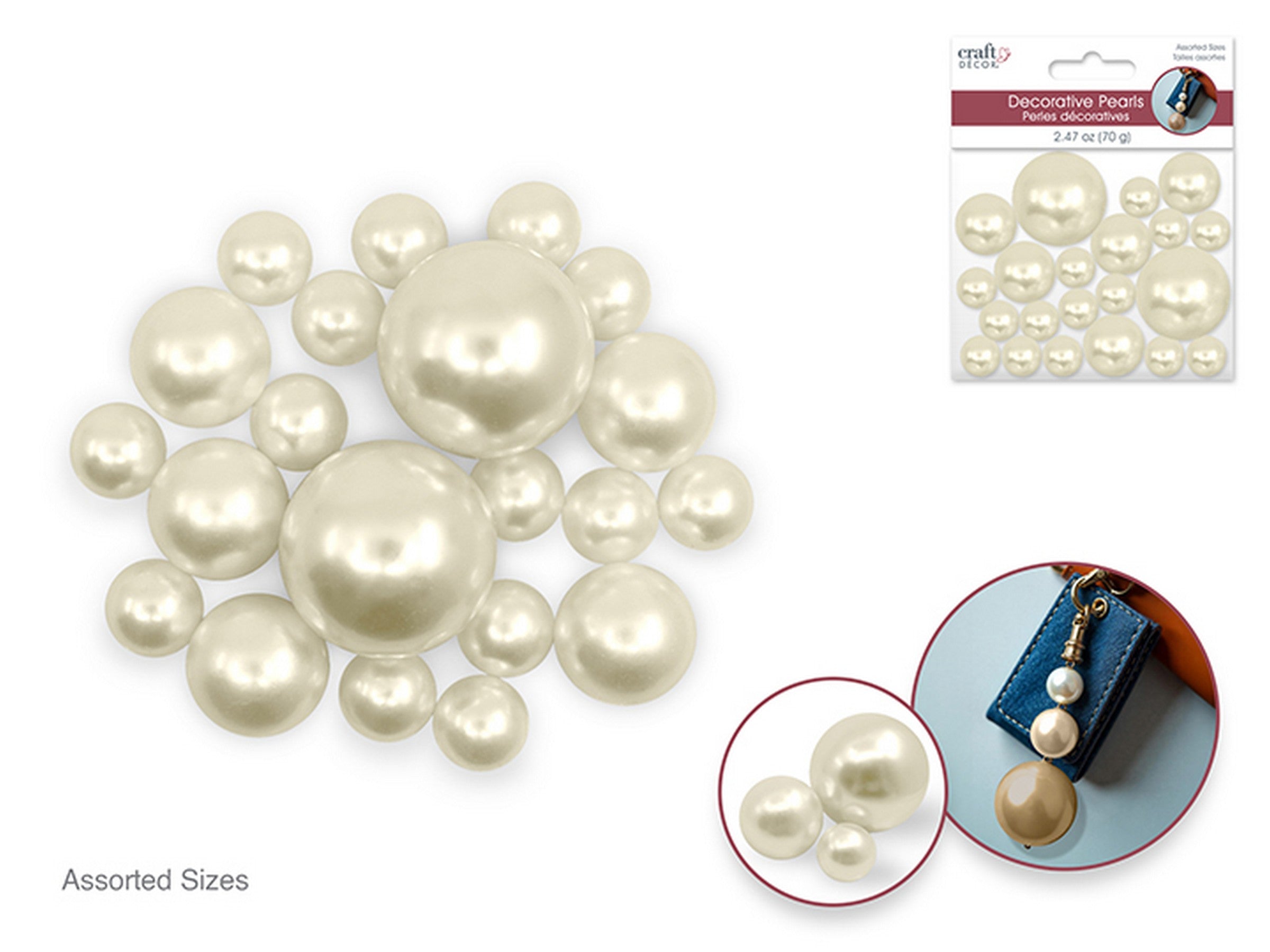 Craft Décor Ivory Pearl Deco Balls 14-20-30mm  70g 