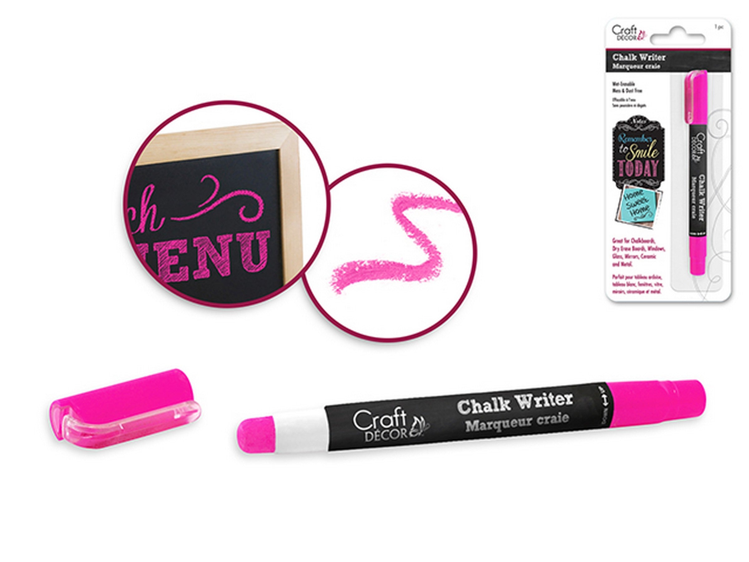 Craft Décor Wet-Erasable Chalk Writer - Hot Pink 