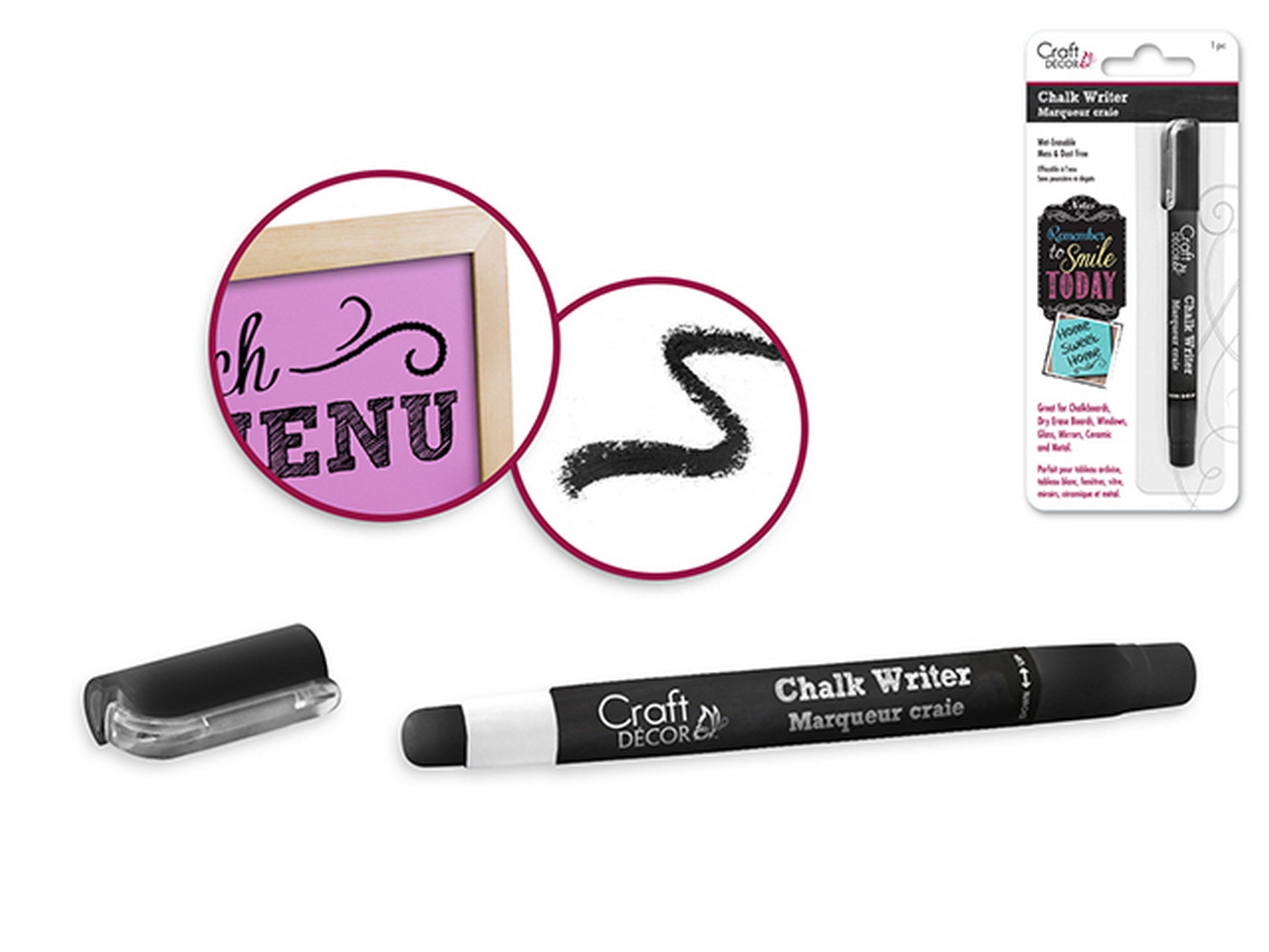 Craft Décor Wet-Erasable Chalk Writer - Black