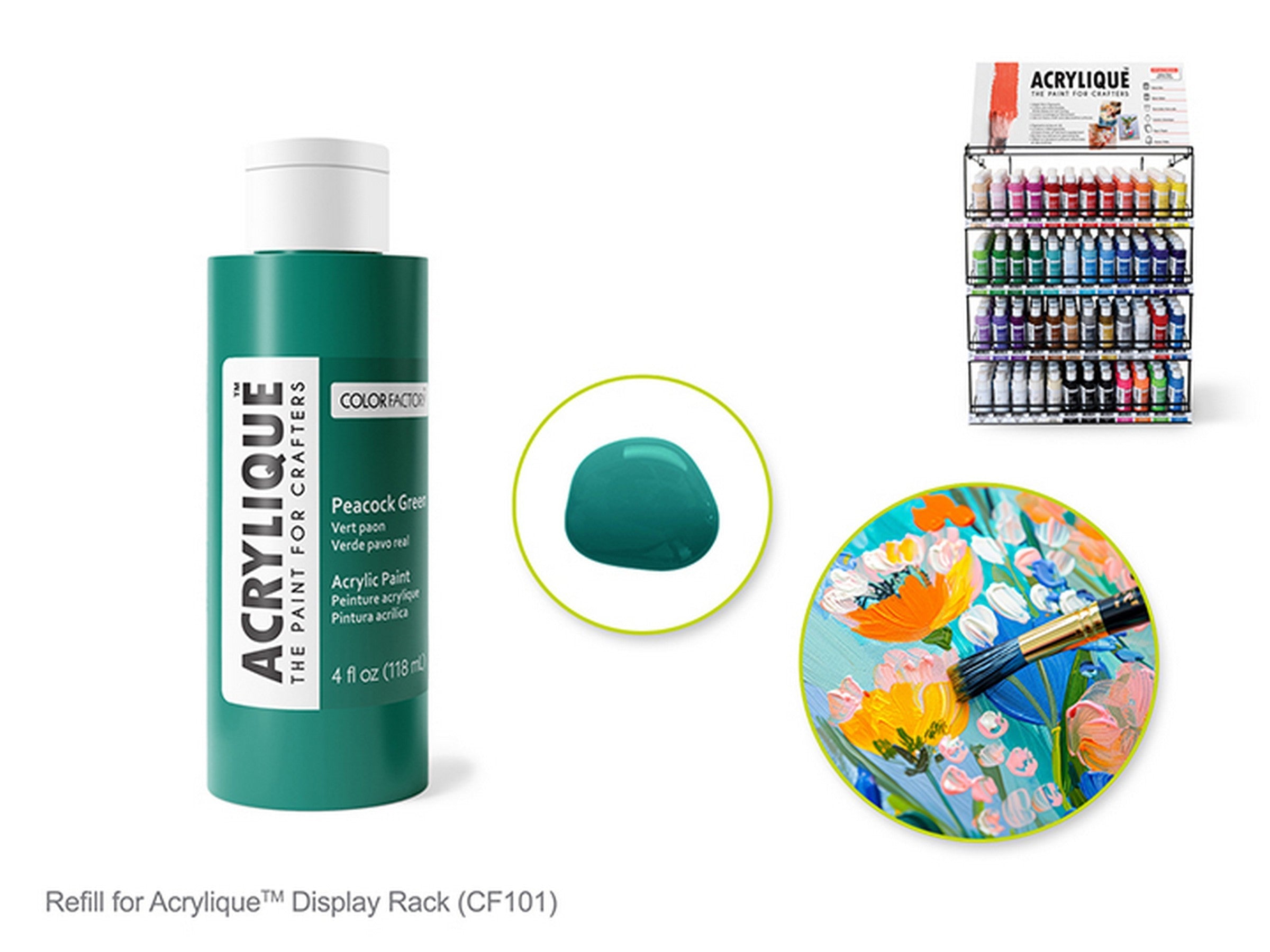 Color Factory Acrylic Paint Peacock Green 4oz