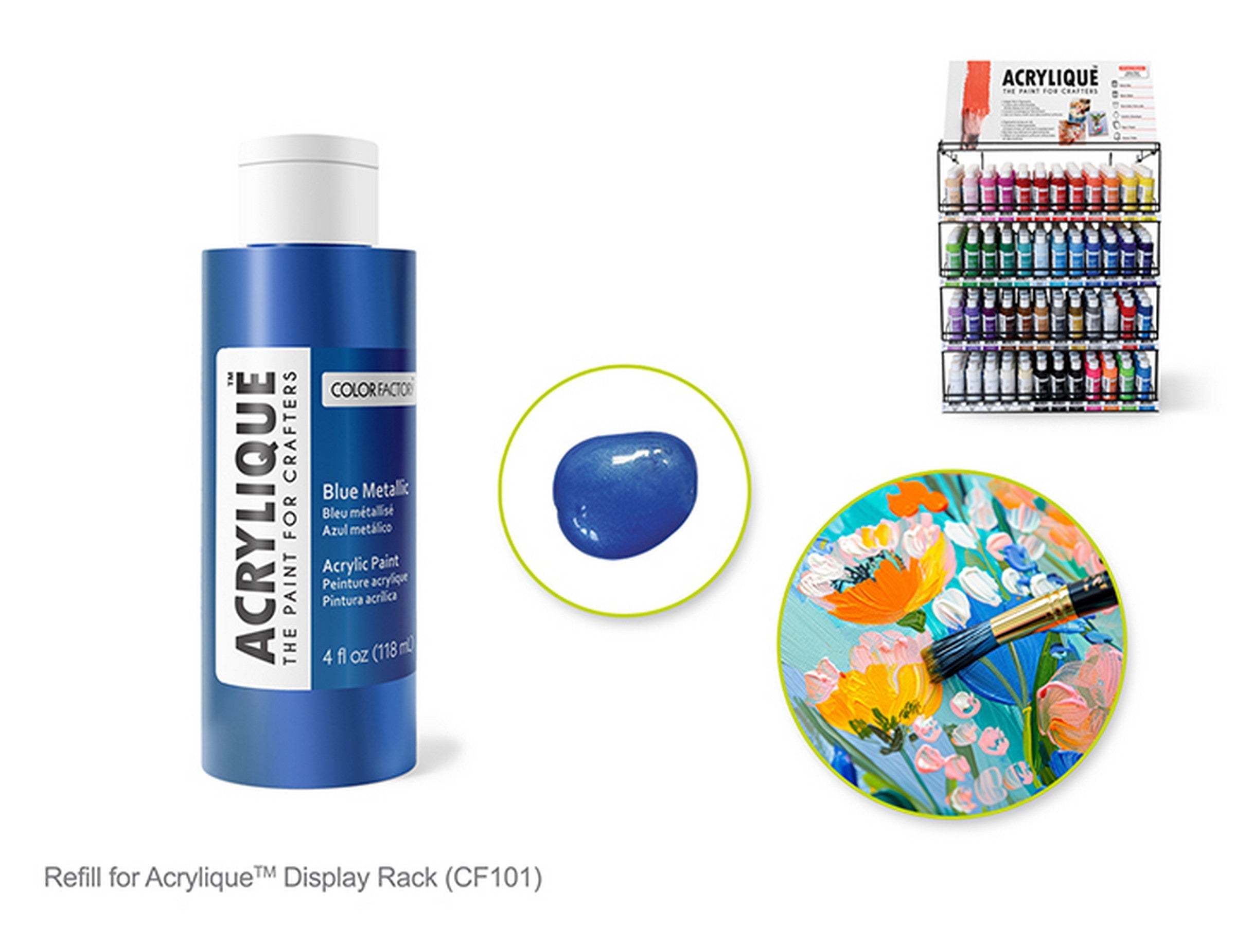 Color Factory Acrylic Paint Blue Metallic 4oz