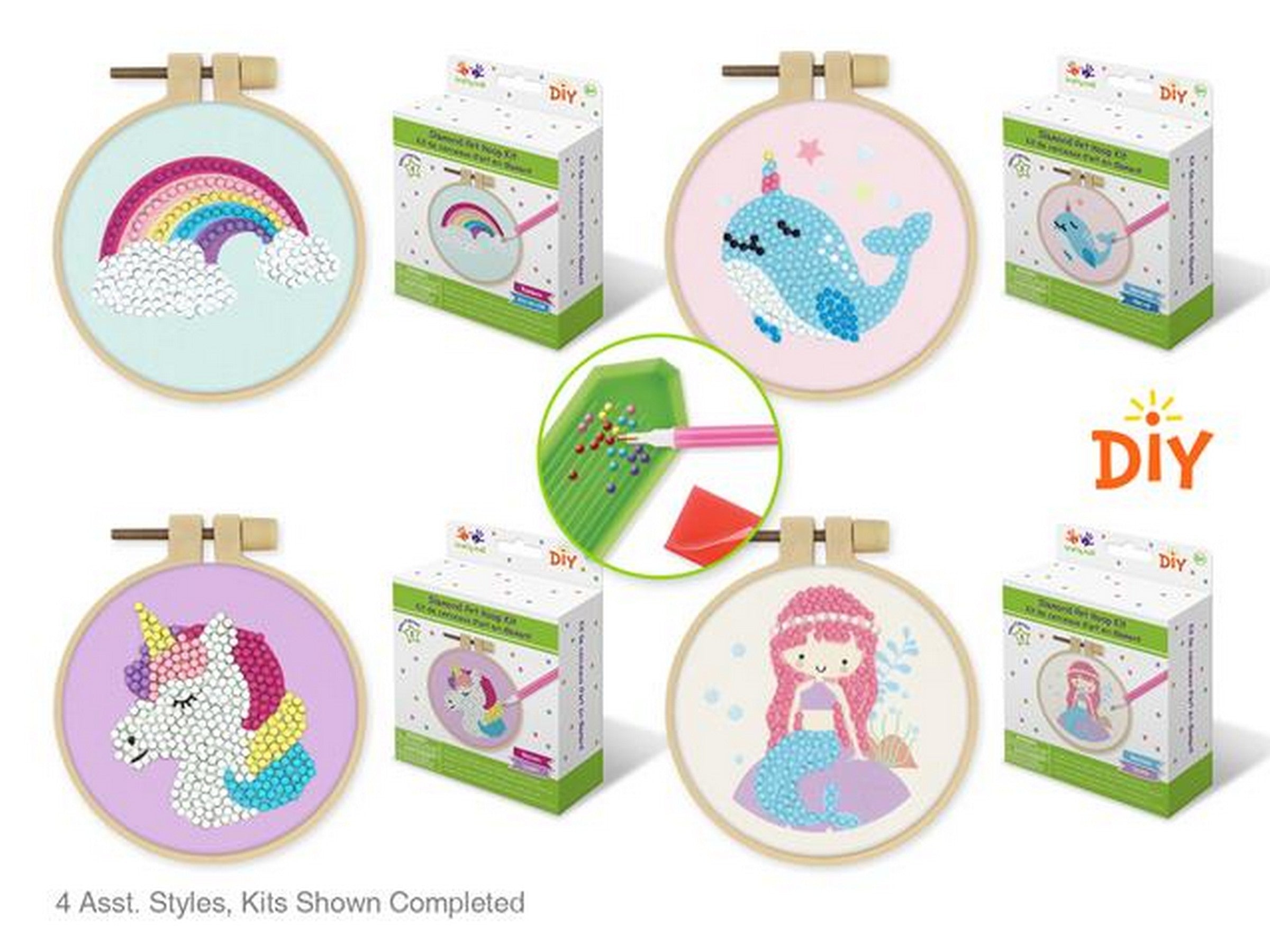 Krafty Kids Diamond Painting Embroidery Hoop Kit - Hoop 5.1in VRT