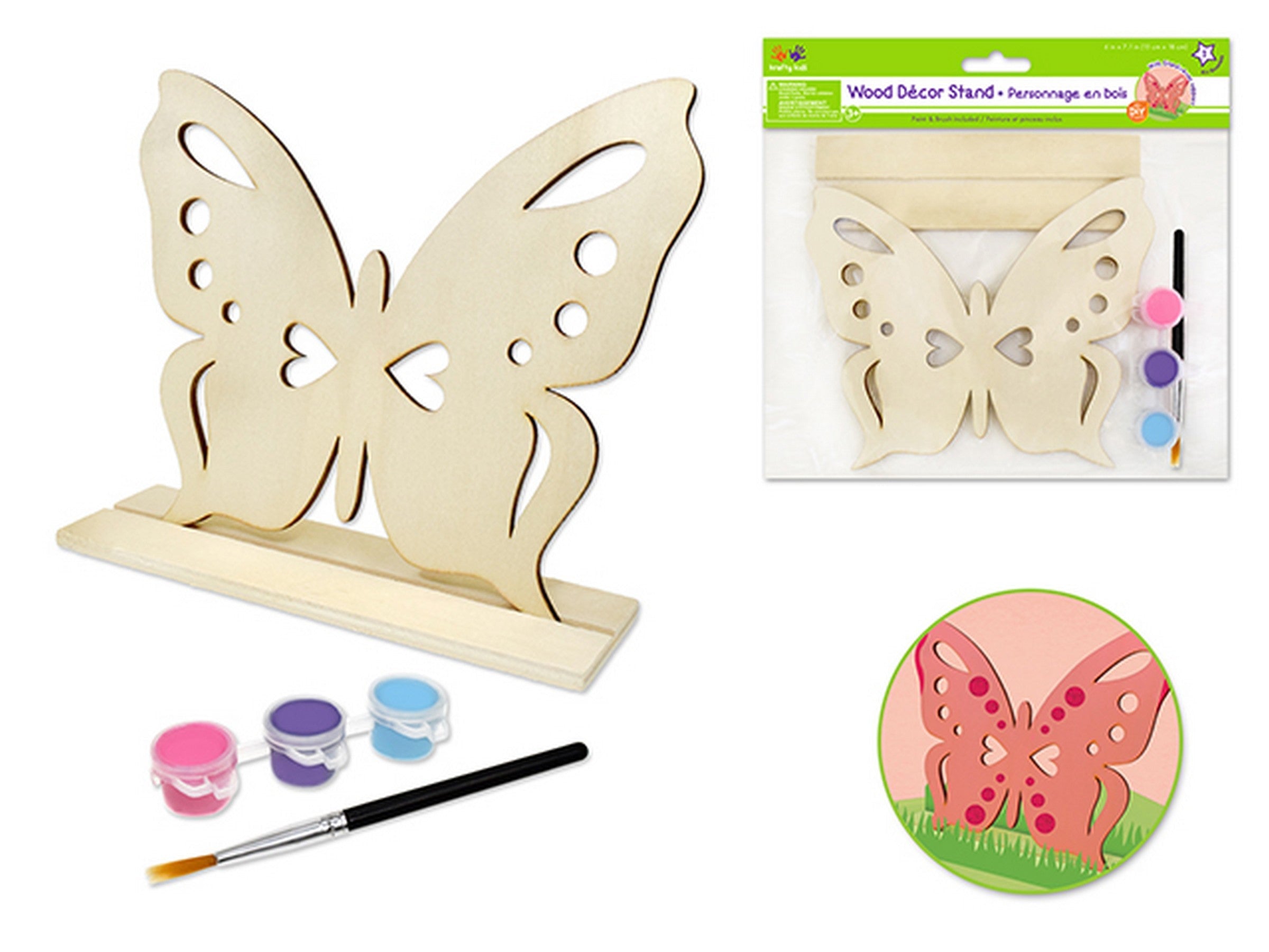 Krafty Kids Wood Décor Stand Butterfly 6.75x6in