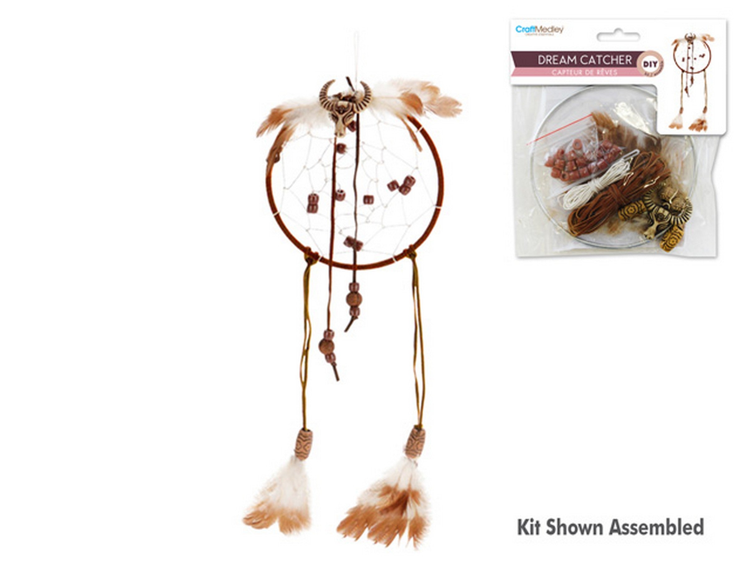 Krafty Kids Dreamcatcher Kit Brown 4.75in Ring