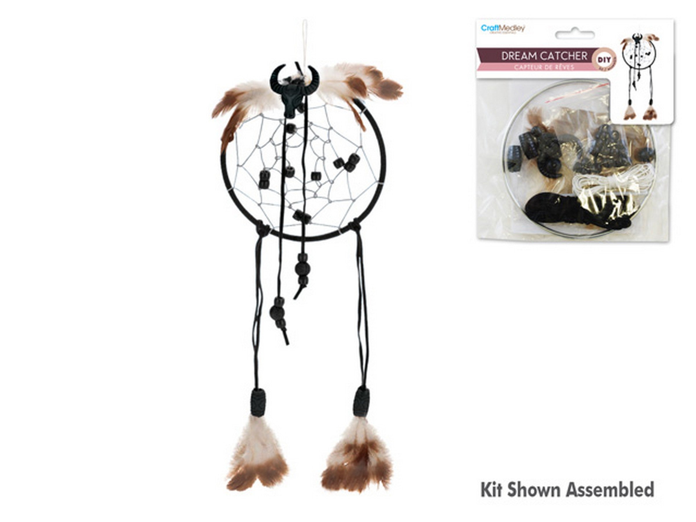 Krafty Kids Dreamcatcher Kit Black 4.75in Ring