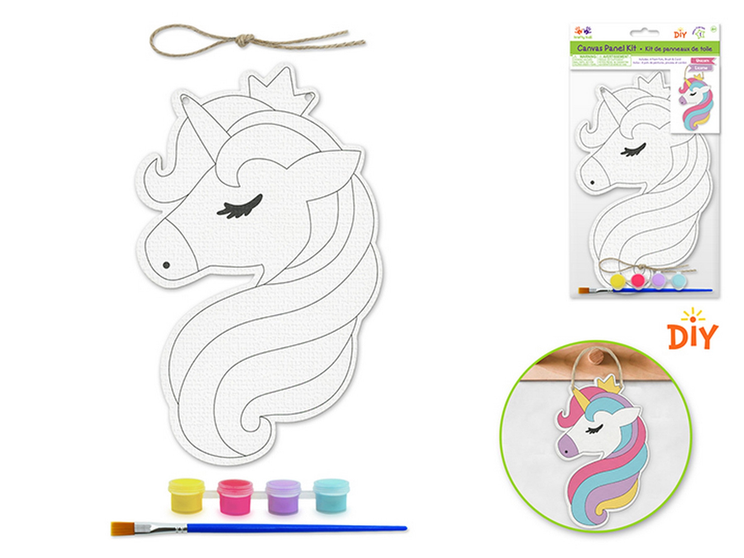 Krafty Kids Canvas Panel Kit with 4 Paint Pots - Unicorn 5.6x9.1in