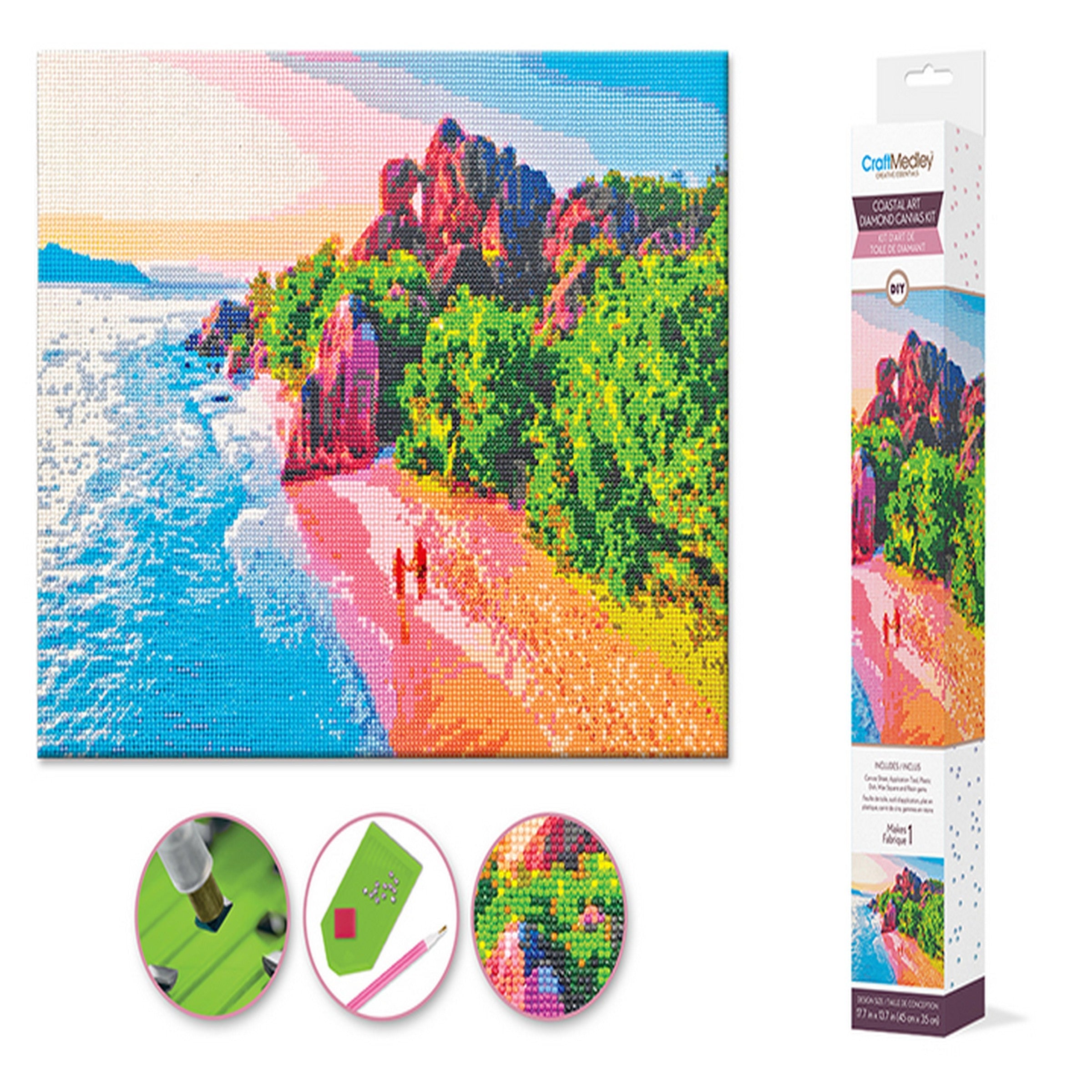 Craft Medley Diamond Painting Kit - Walk on The Beach 15.8x19.7in