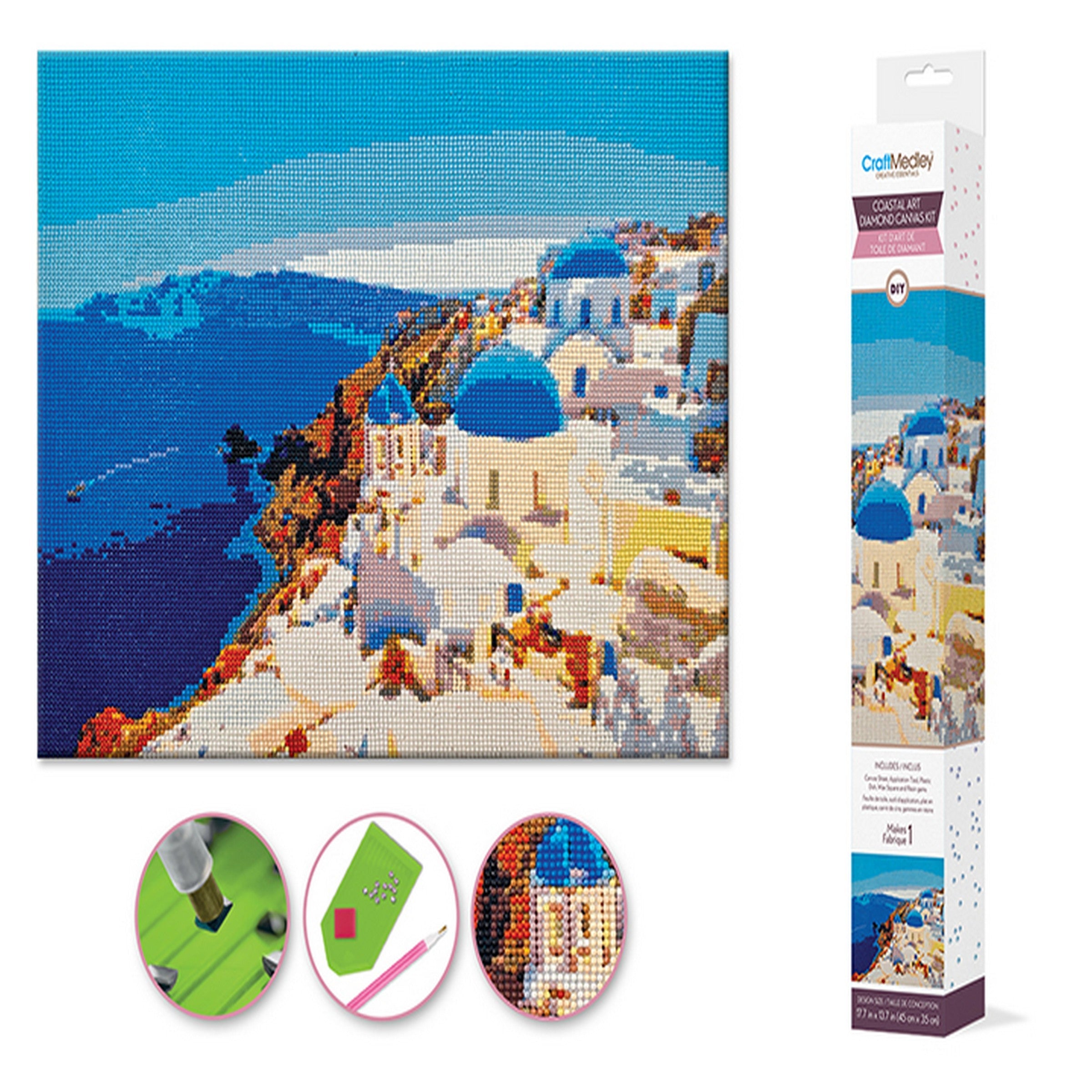 Craft Medley Diamond Painting Kit - Santorini 15.8x19.7in