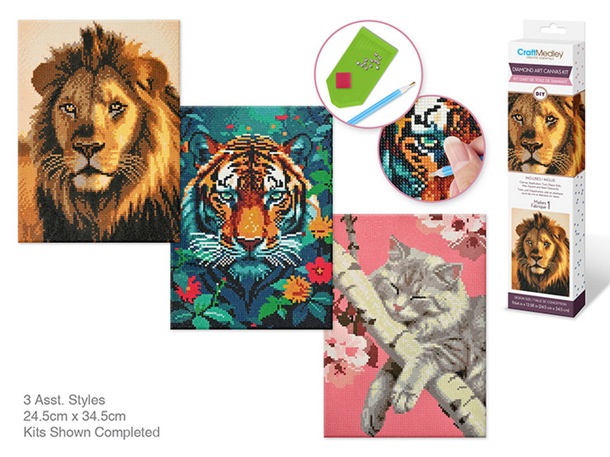 Craft Medley Diamond Painting Kit - Cat World 11.8x15.7in  VRT