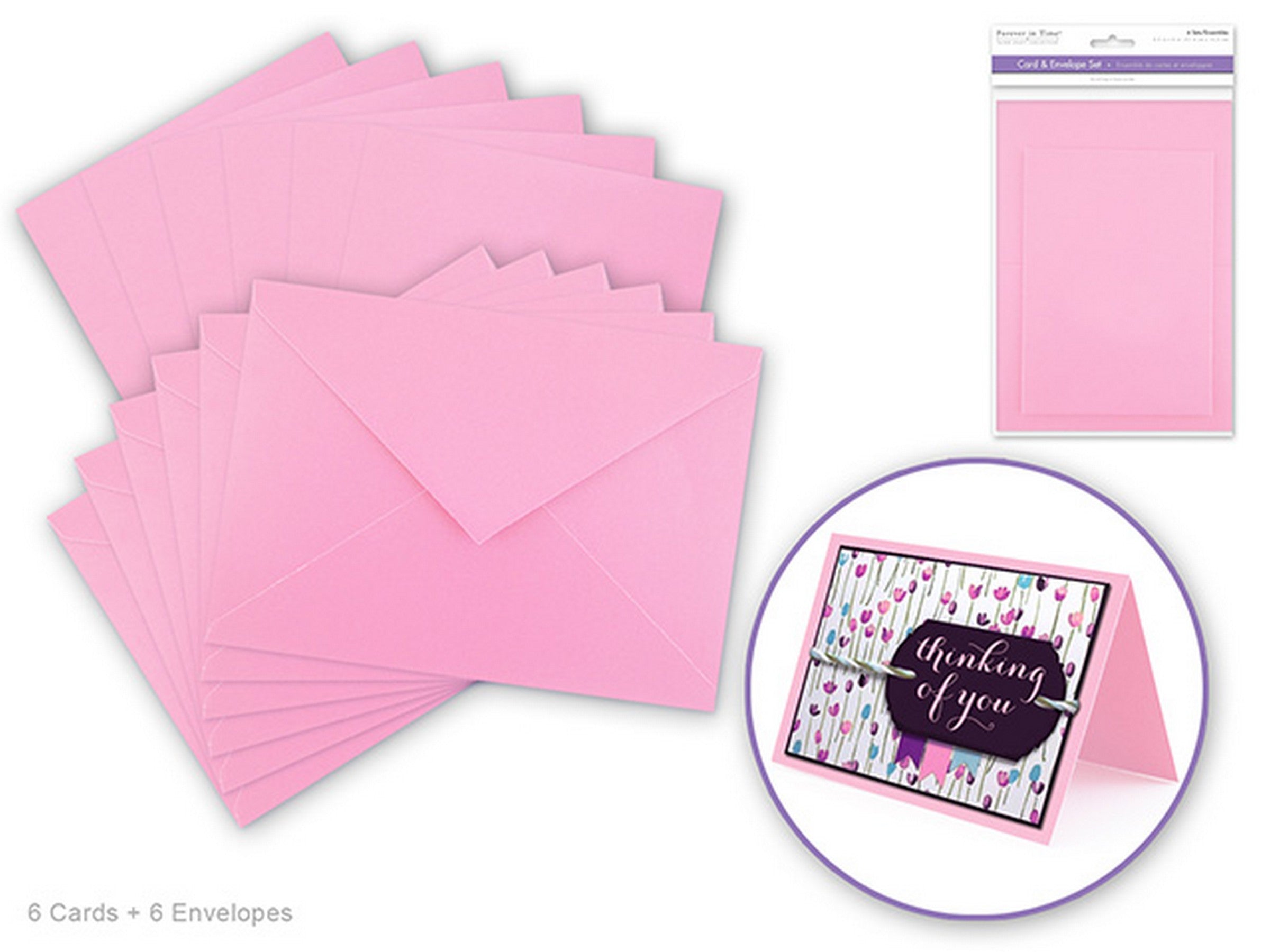 Forever in Time 6 Card and Envelopes Kit Baby Pink 4.5x6in