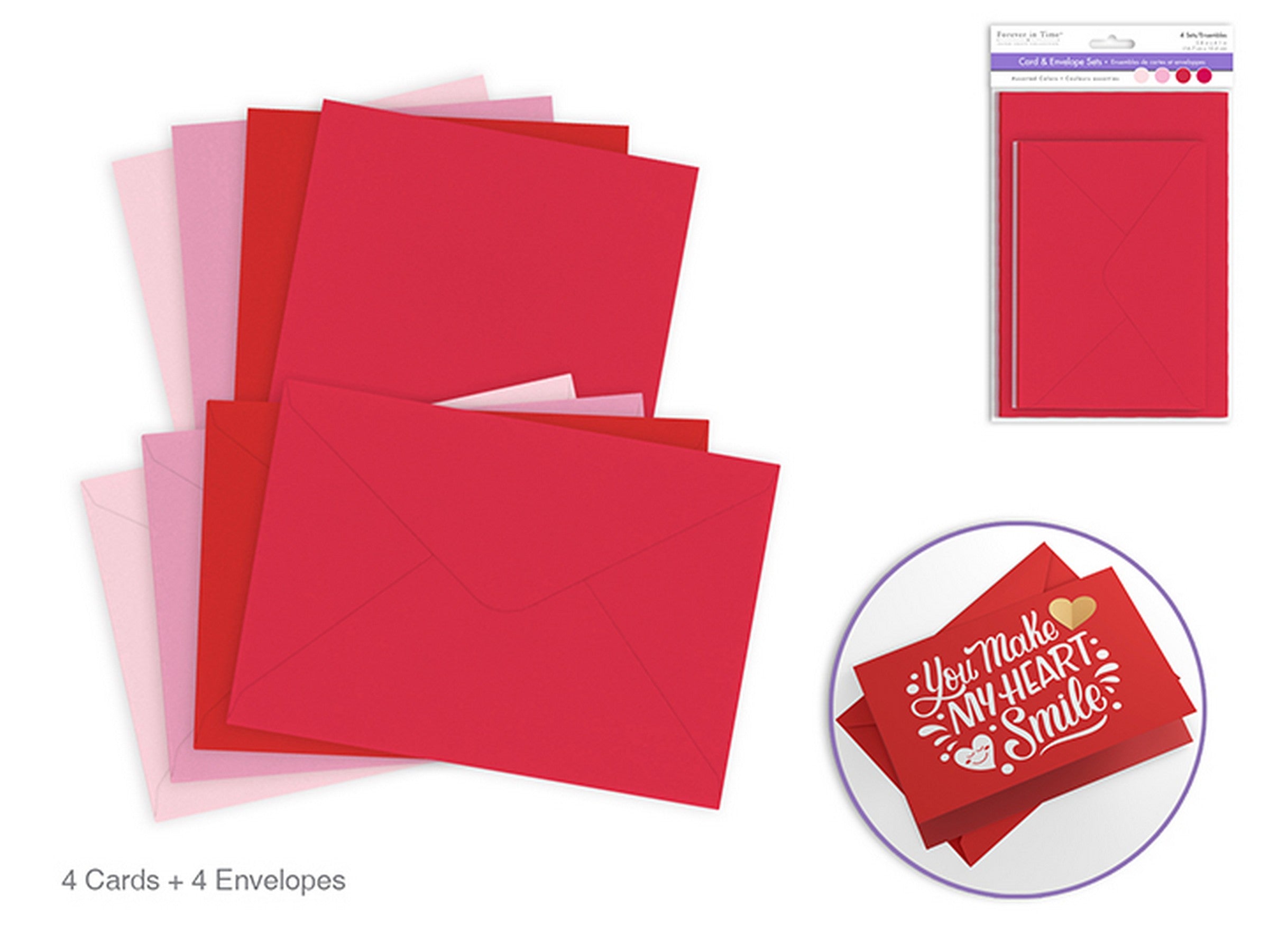 Forever in Time 4 Sets of Cards and Envelopes A6 - Rouge 4.1x5.8in