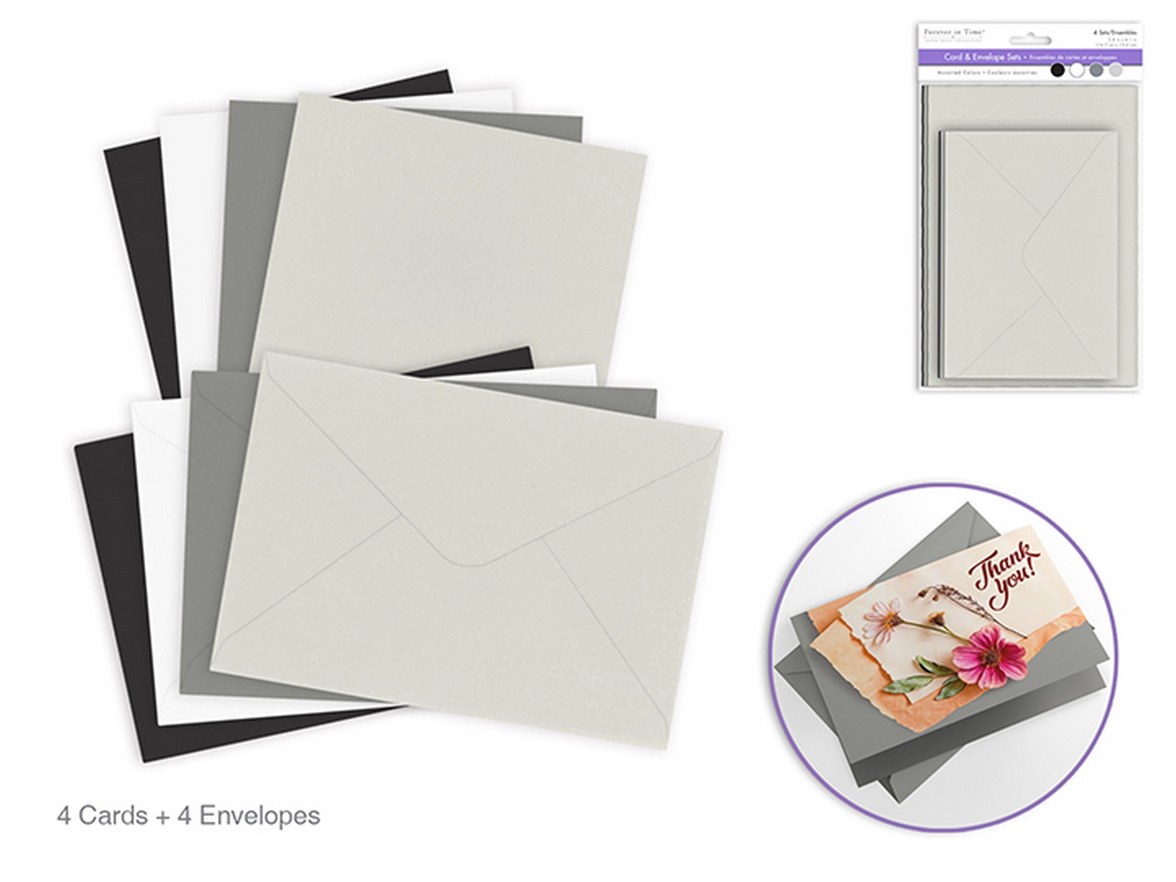Forever in Time 4 Sets of Cards and Envelopes A6 - Classic 4.1x5.8in