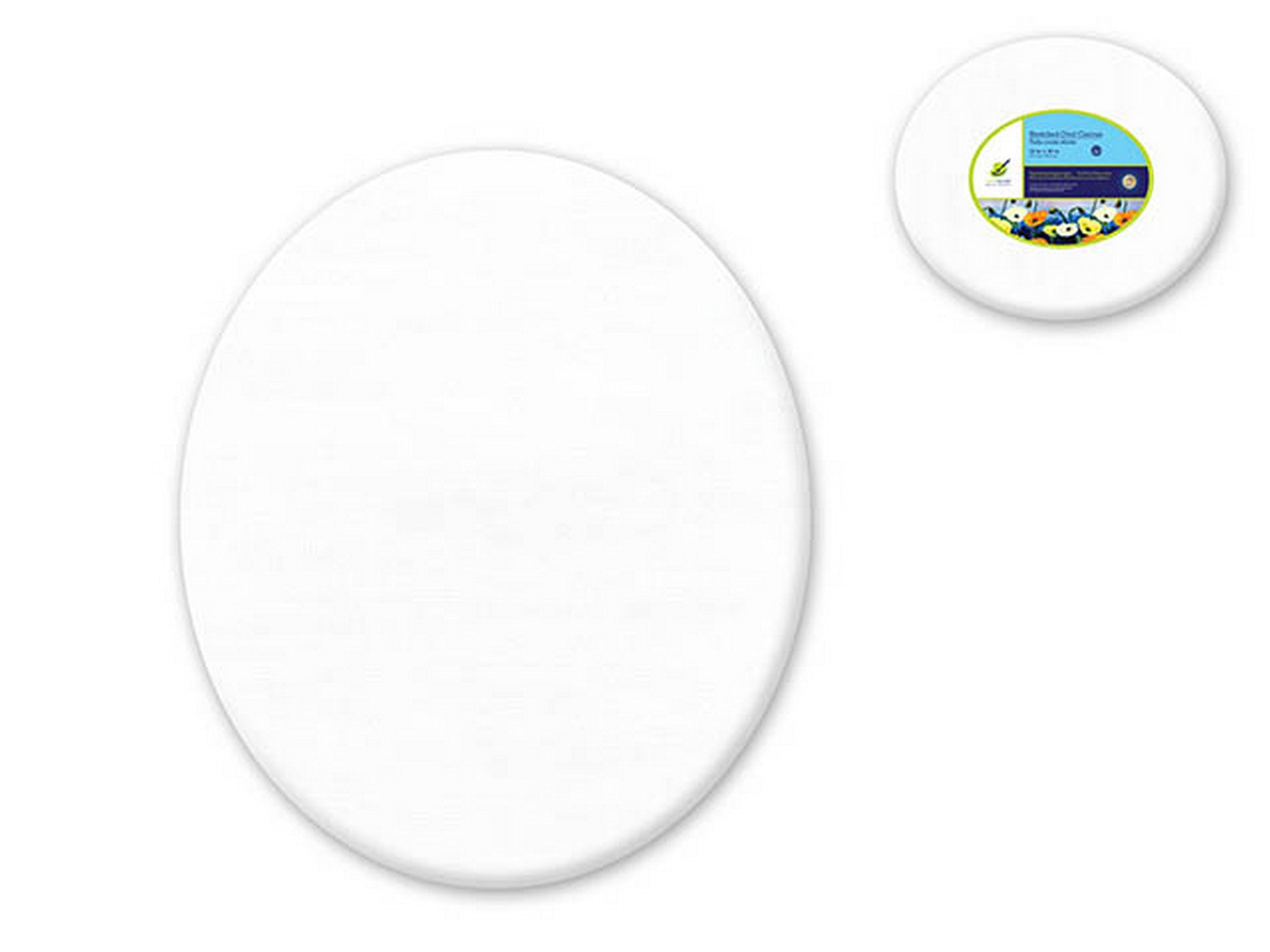 Color Factory Stretched Canvas Primed 100% Cotton Oval 12x16in