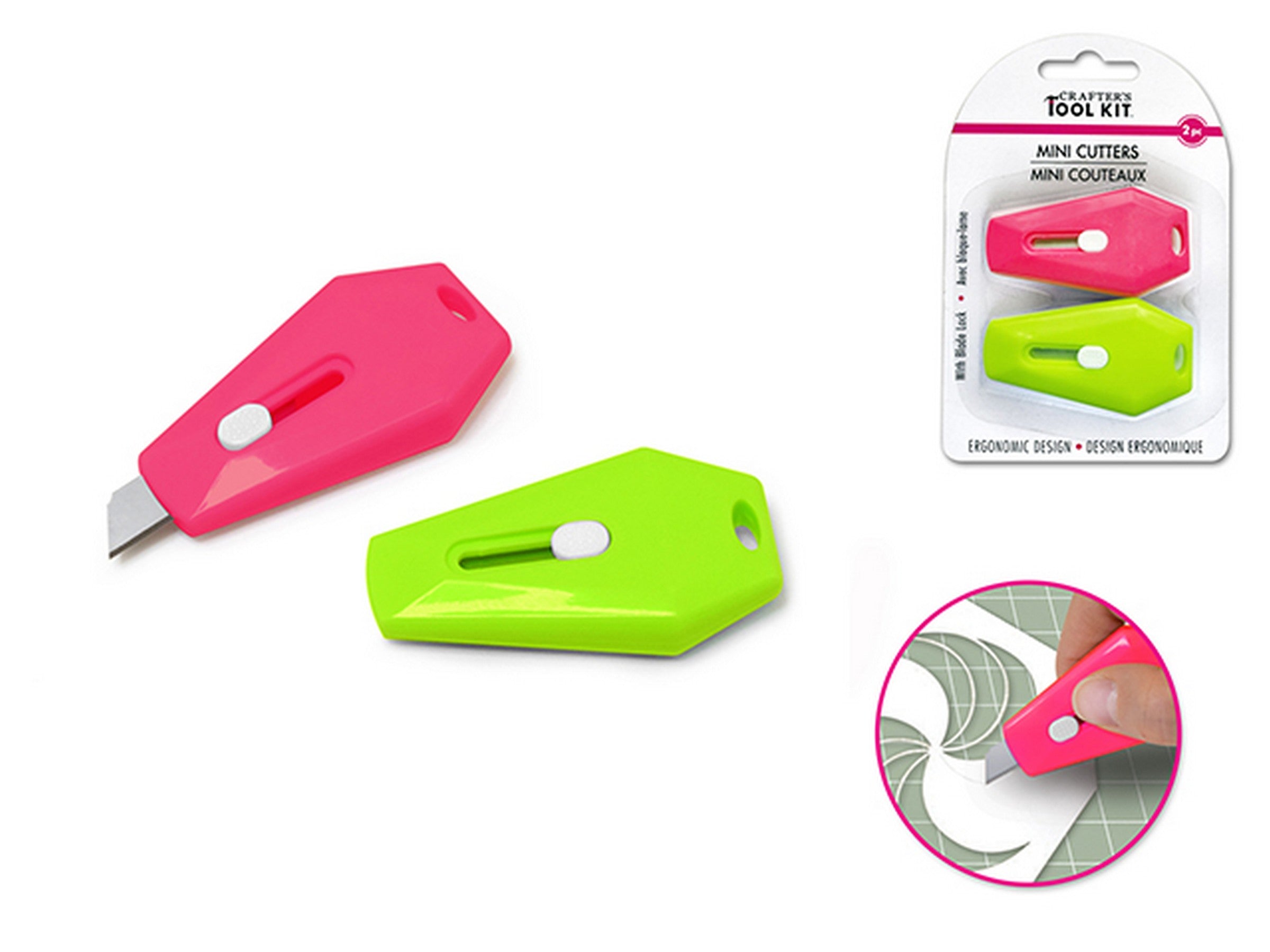 Crafter's Tool Kit 2 Mini Cutters with Blade Lock 2.4in