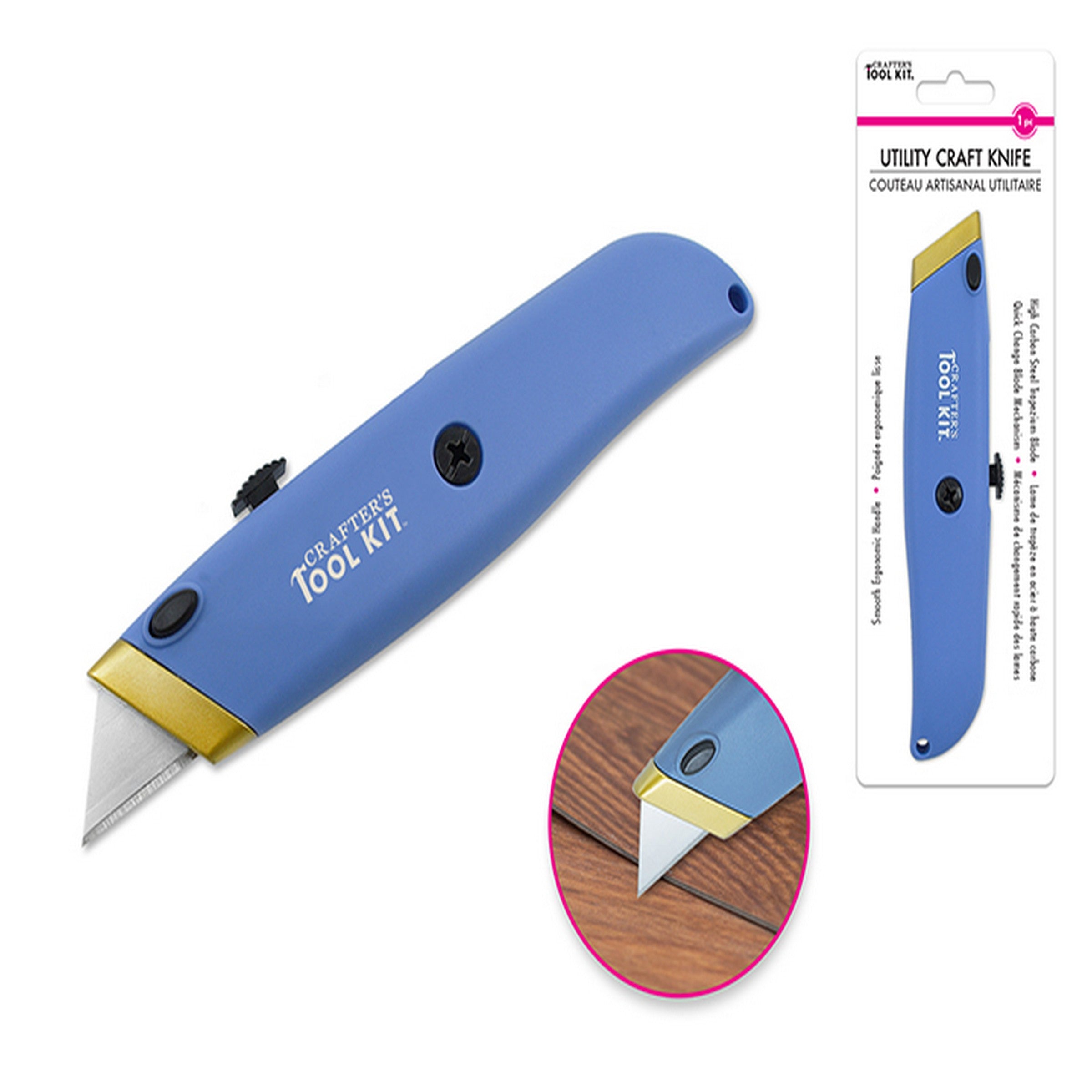 Crafter's Tool Kit Large Utility Craft Knife with Ergonomic Handle 6in