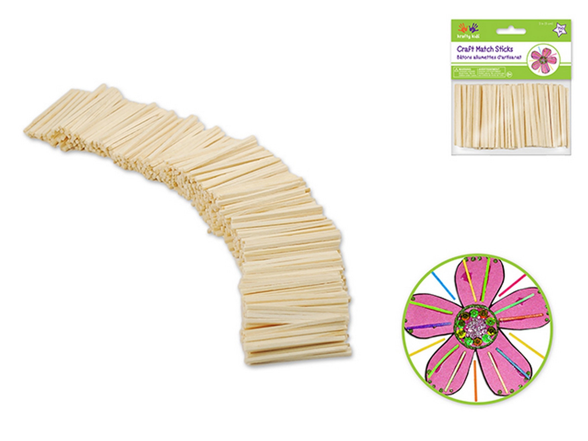 Krafty Kids 750 Wooden Match Sticks Unpainted 2in