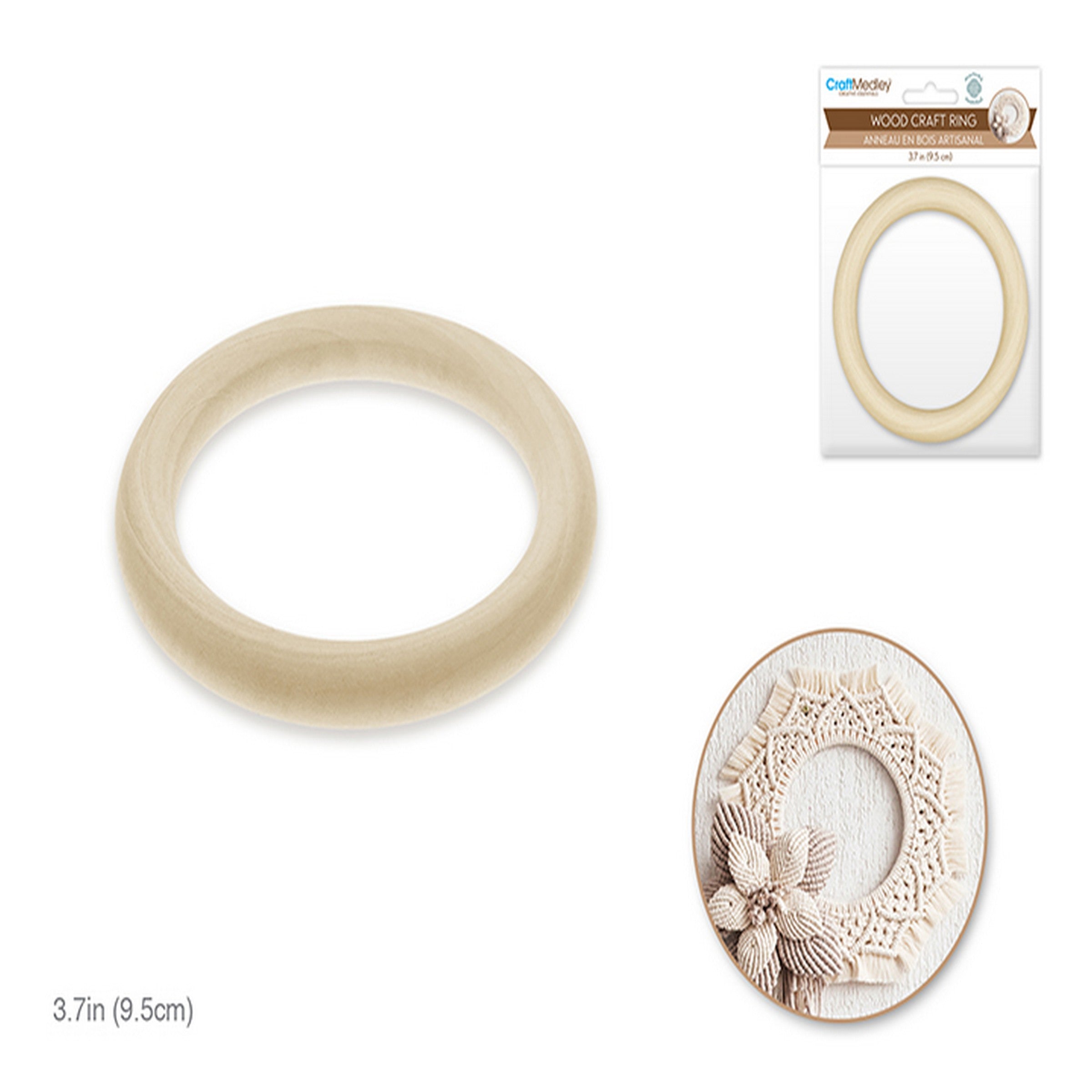 Craft Medley Wooden Ring Natural 3.7in