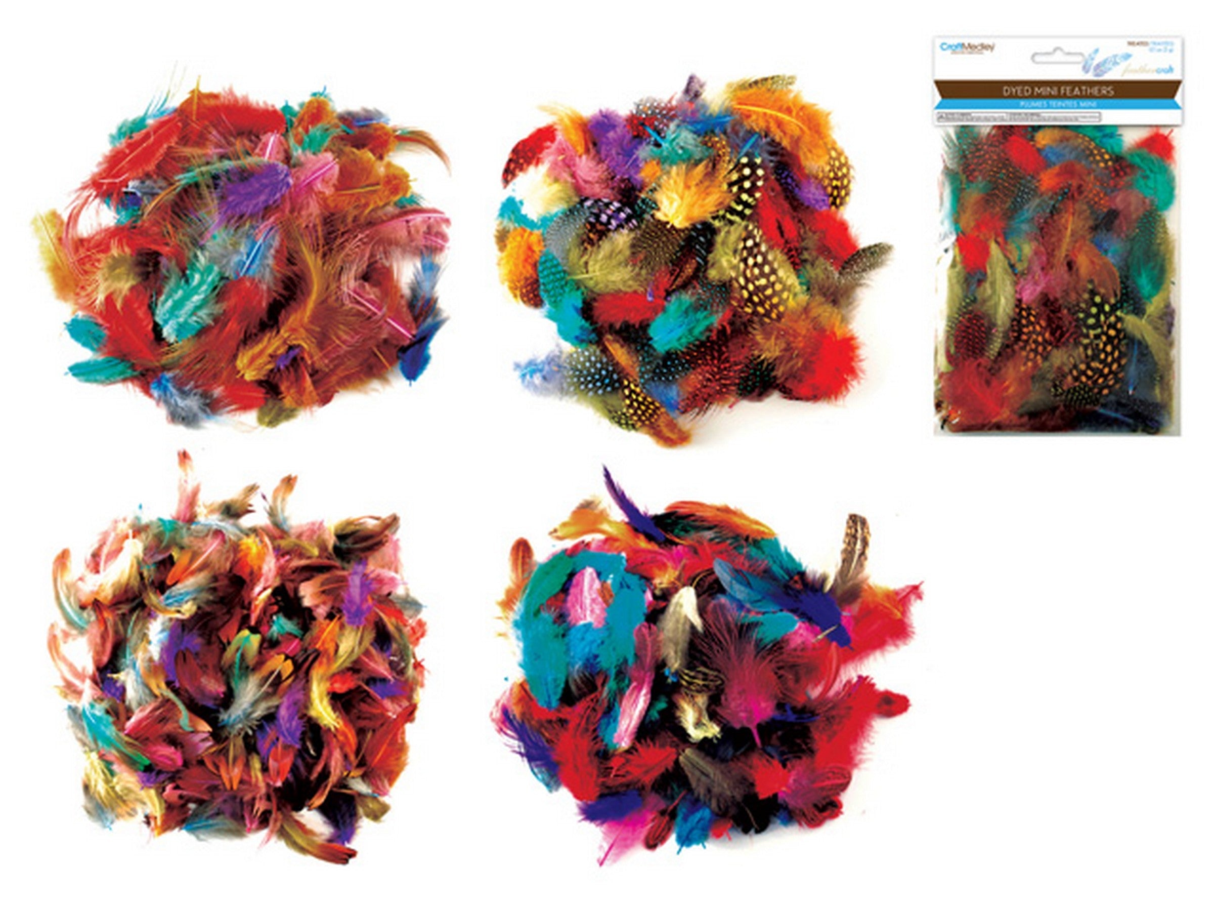 Craft Medley Mini Treated Dyed Feathers 0.1oz  VRT