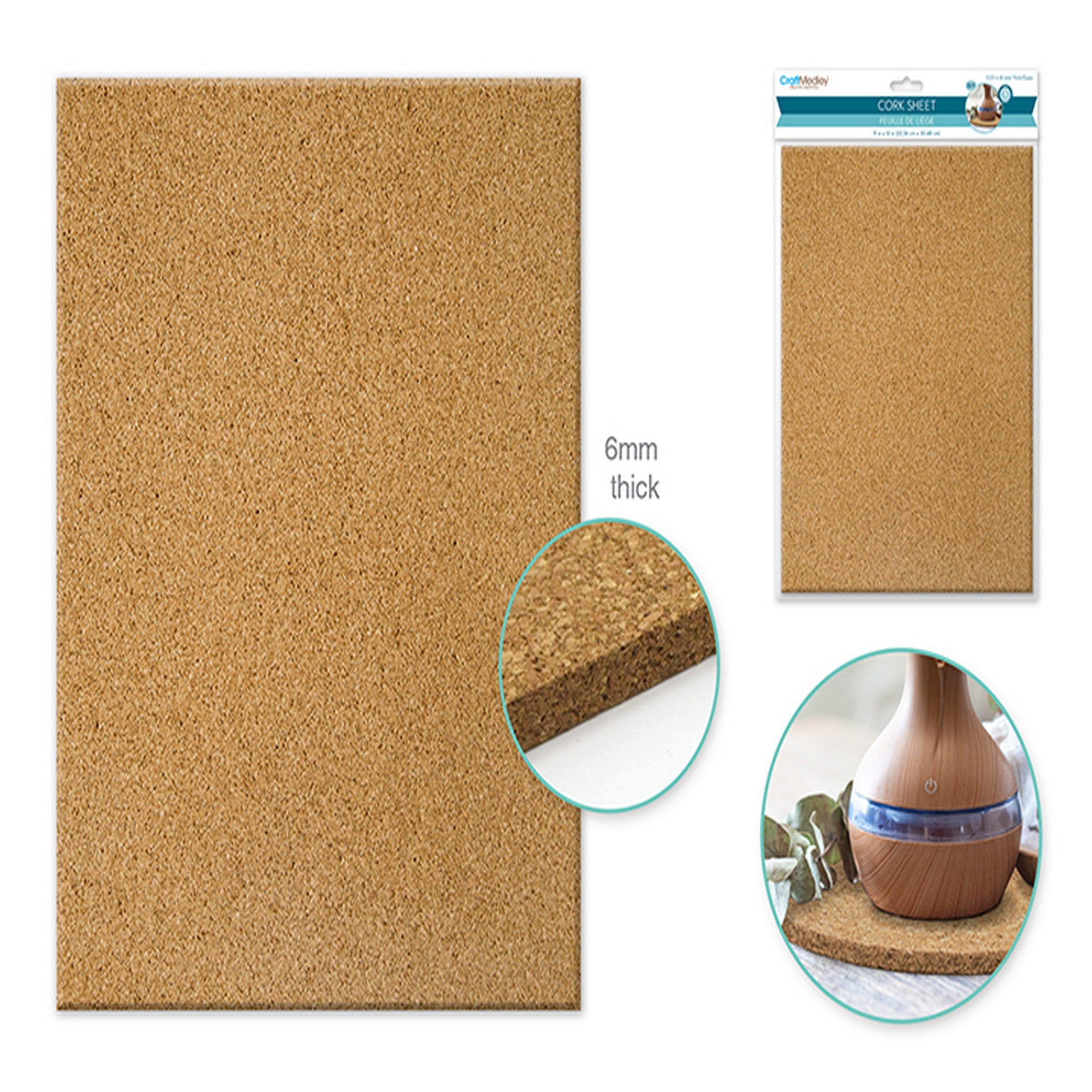 Craft Medley Cork Sheet 6mm Thick 9x12in