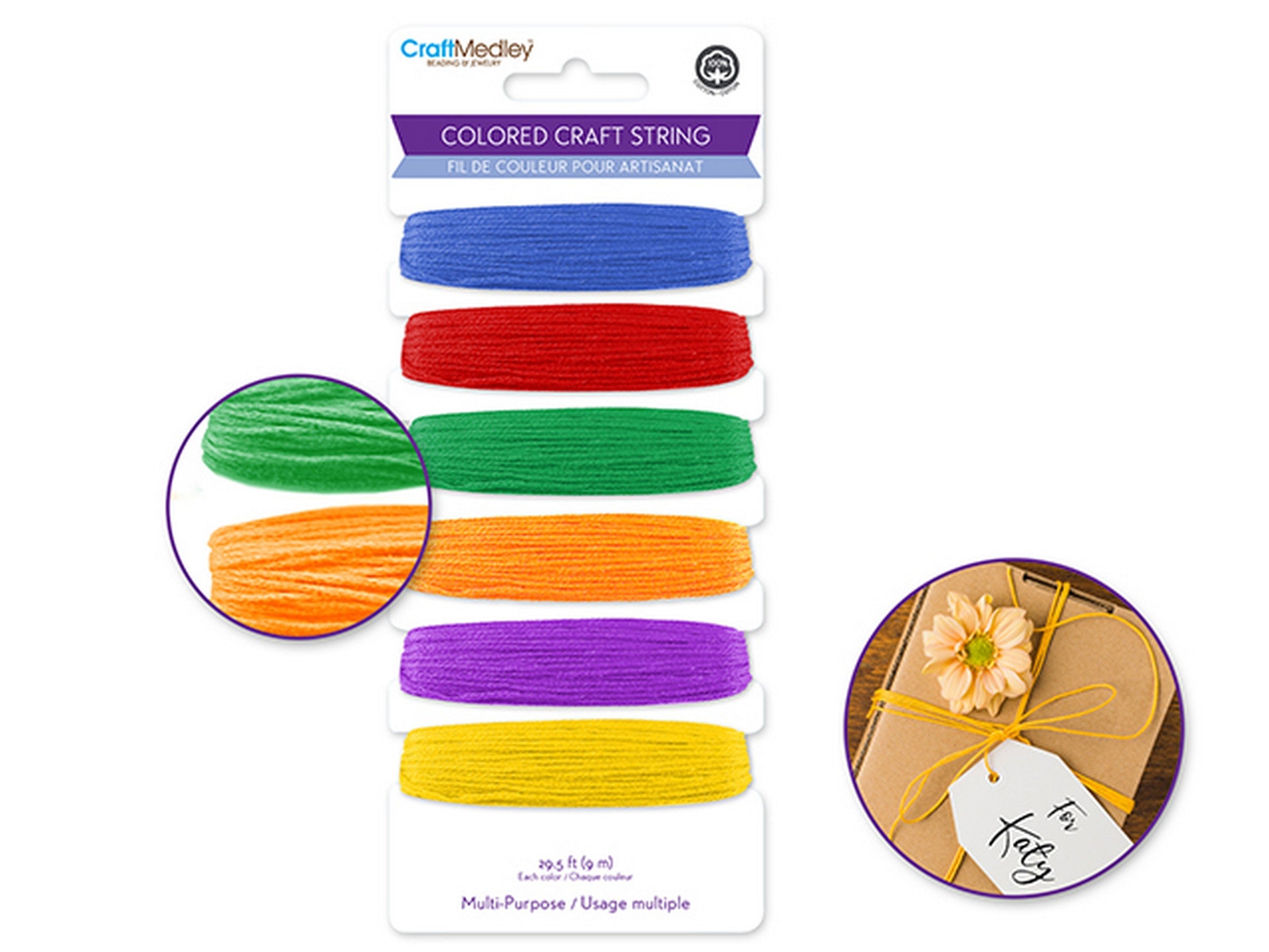 Craft Medley Colored Craft String Glamour 354in per Color