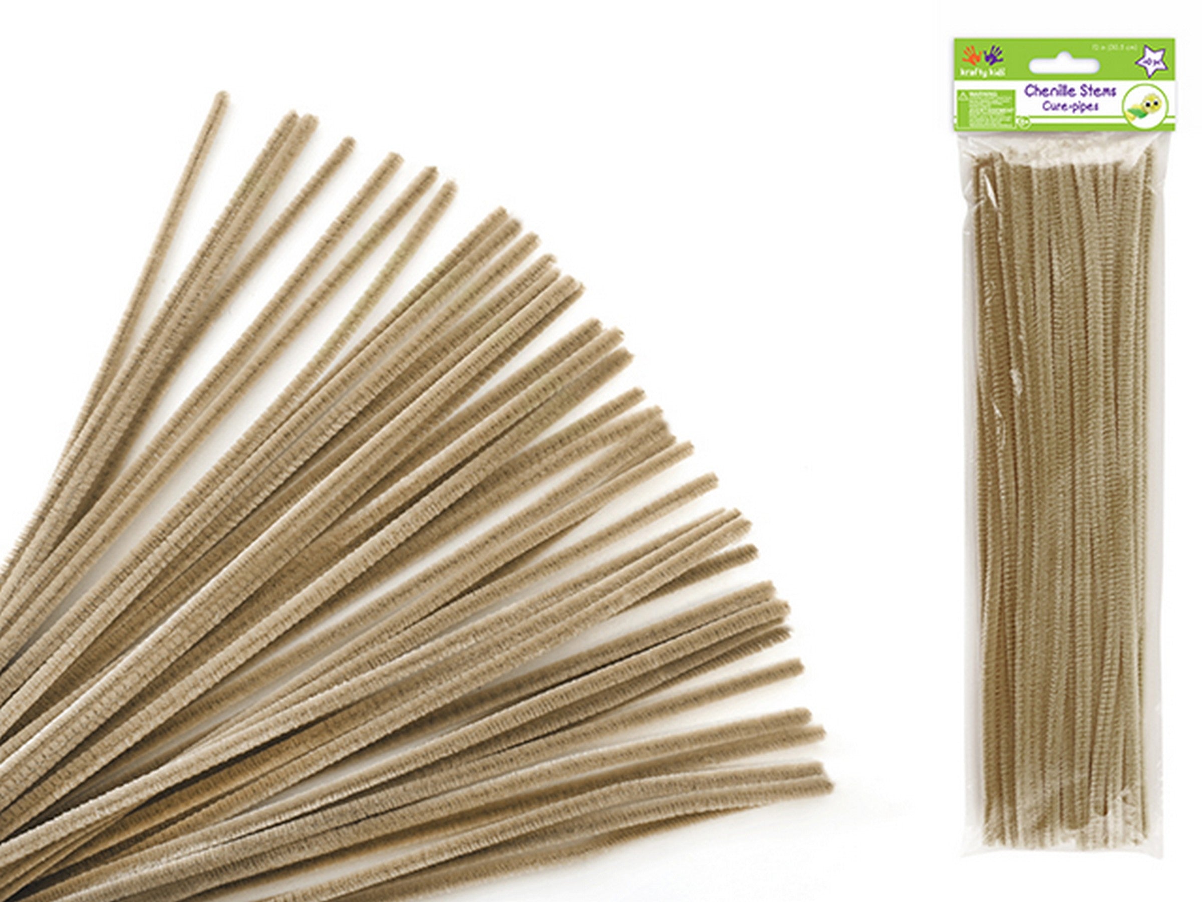 Krafty Kids 40 Pipe Cleaners Beige 12in