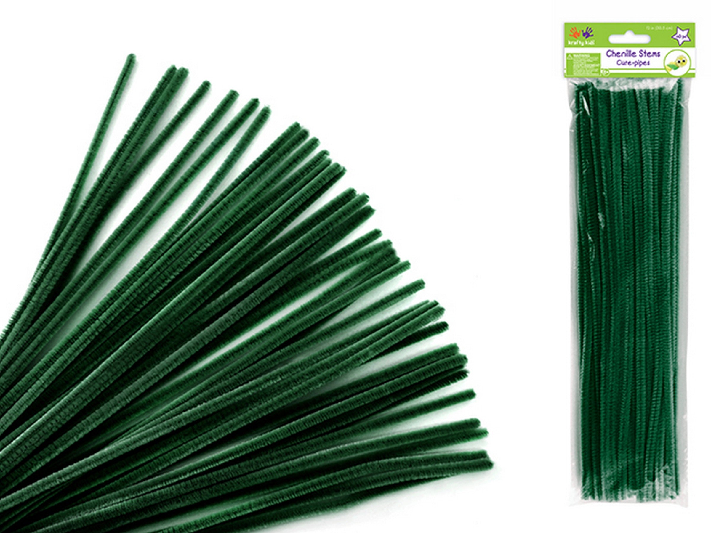 Krafty Kids 40 Pipe Cleaners Hunter Green 12in