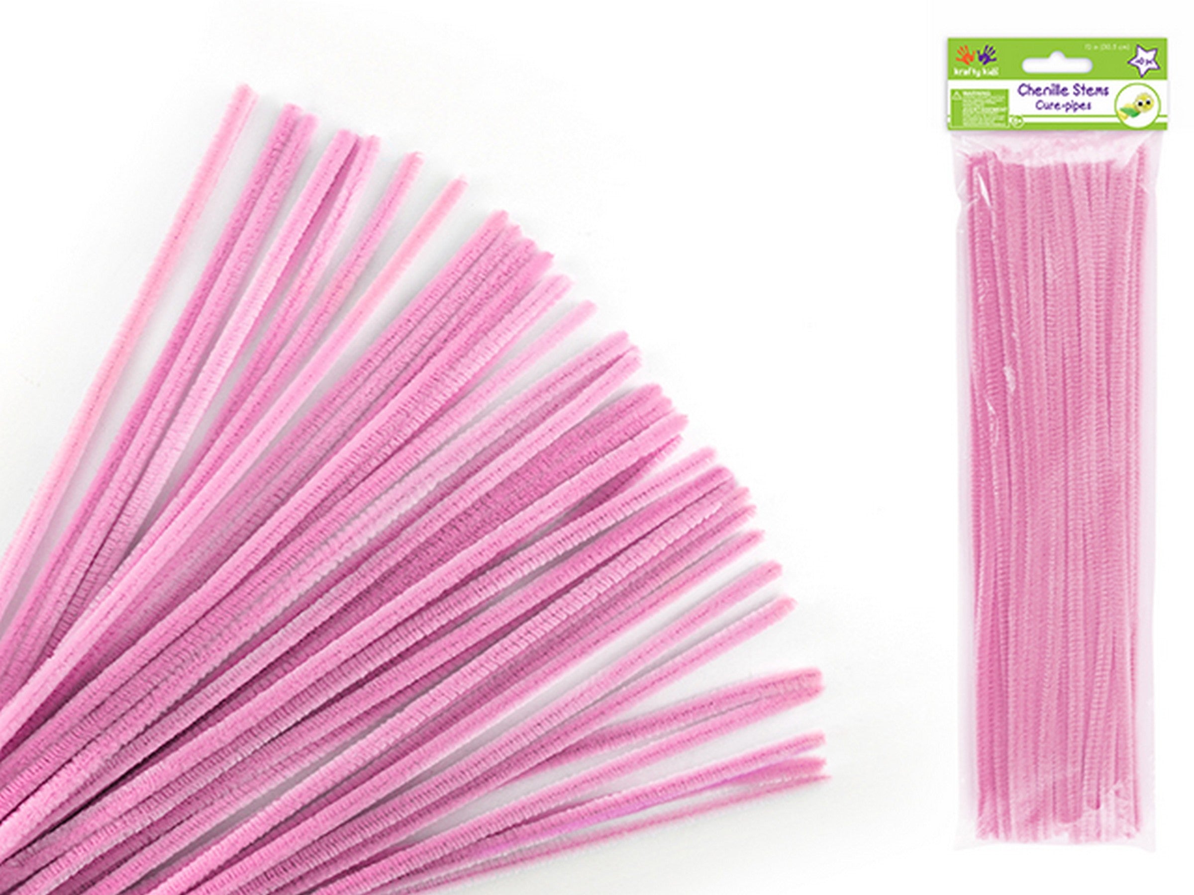 Krafty Kids 40 Pipe Cleaners Light Pink 12in