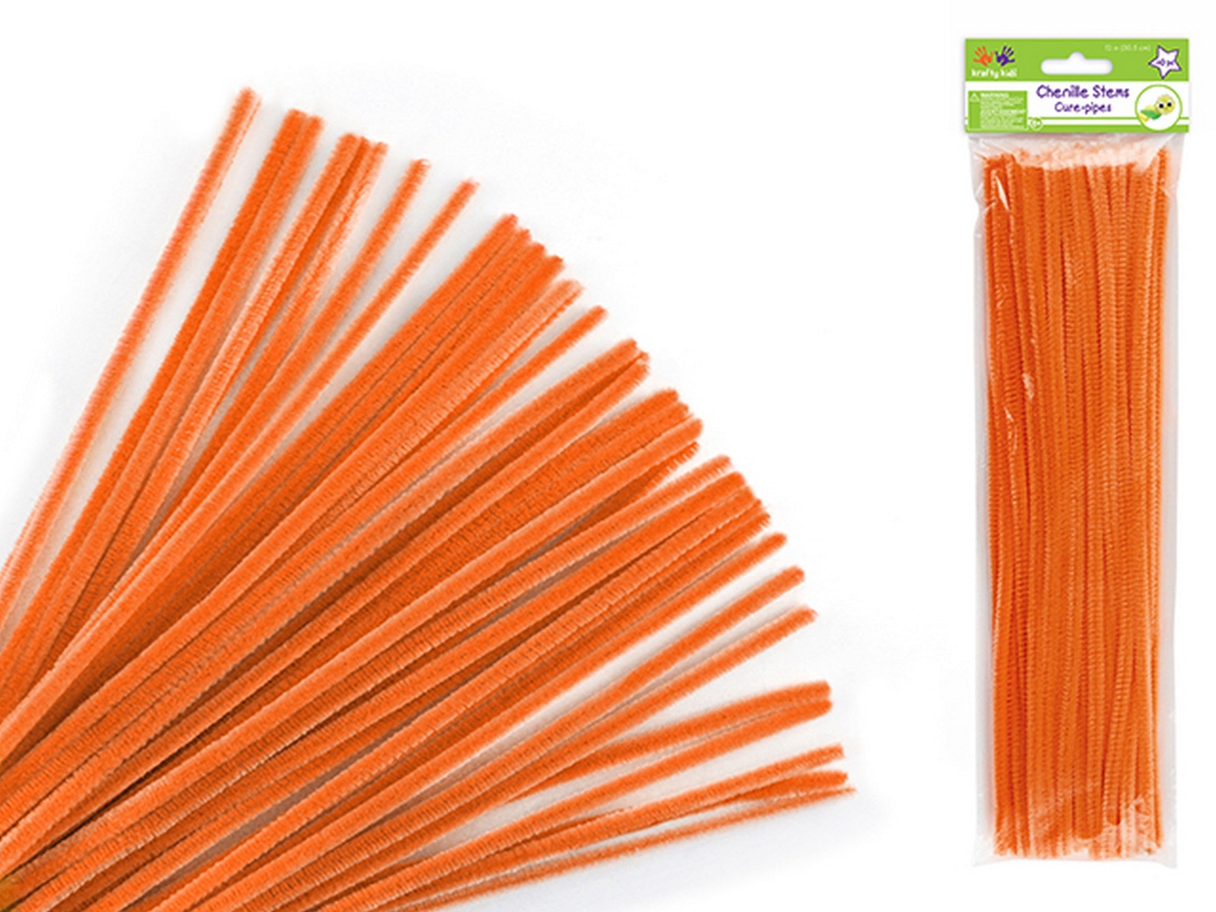 Krafty Kids 40 Pipe Cleaners Orange 12in