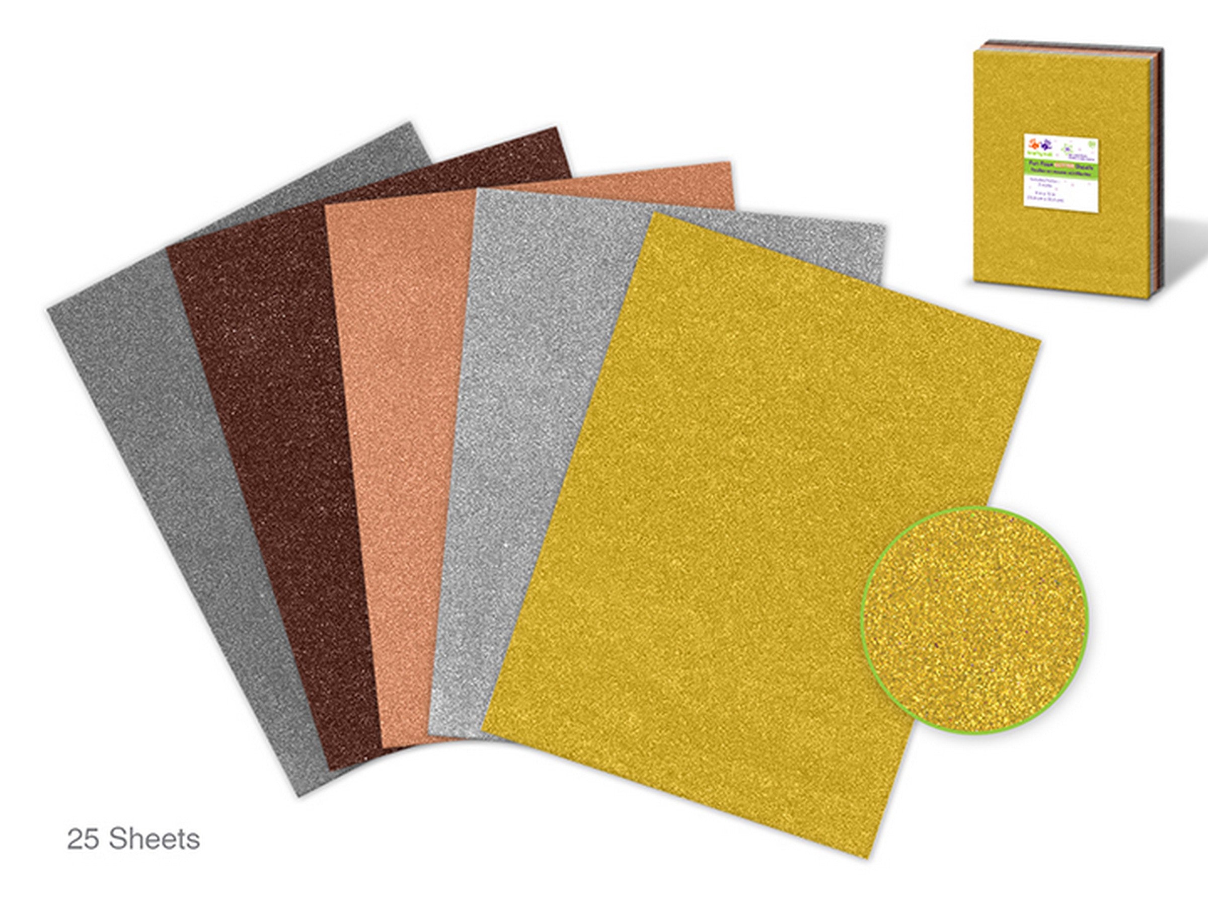 Krafty Kids Glitter Fun Foam Sheet - Heavy Metal  9x12in VRT  Each sheet sold separately 