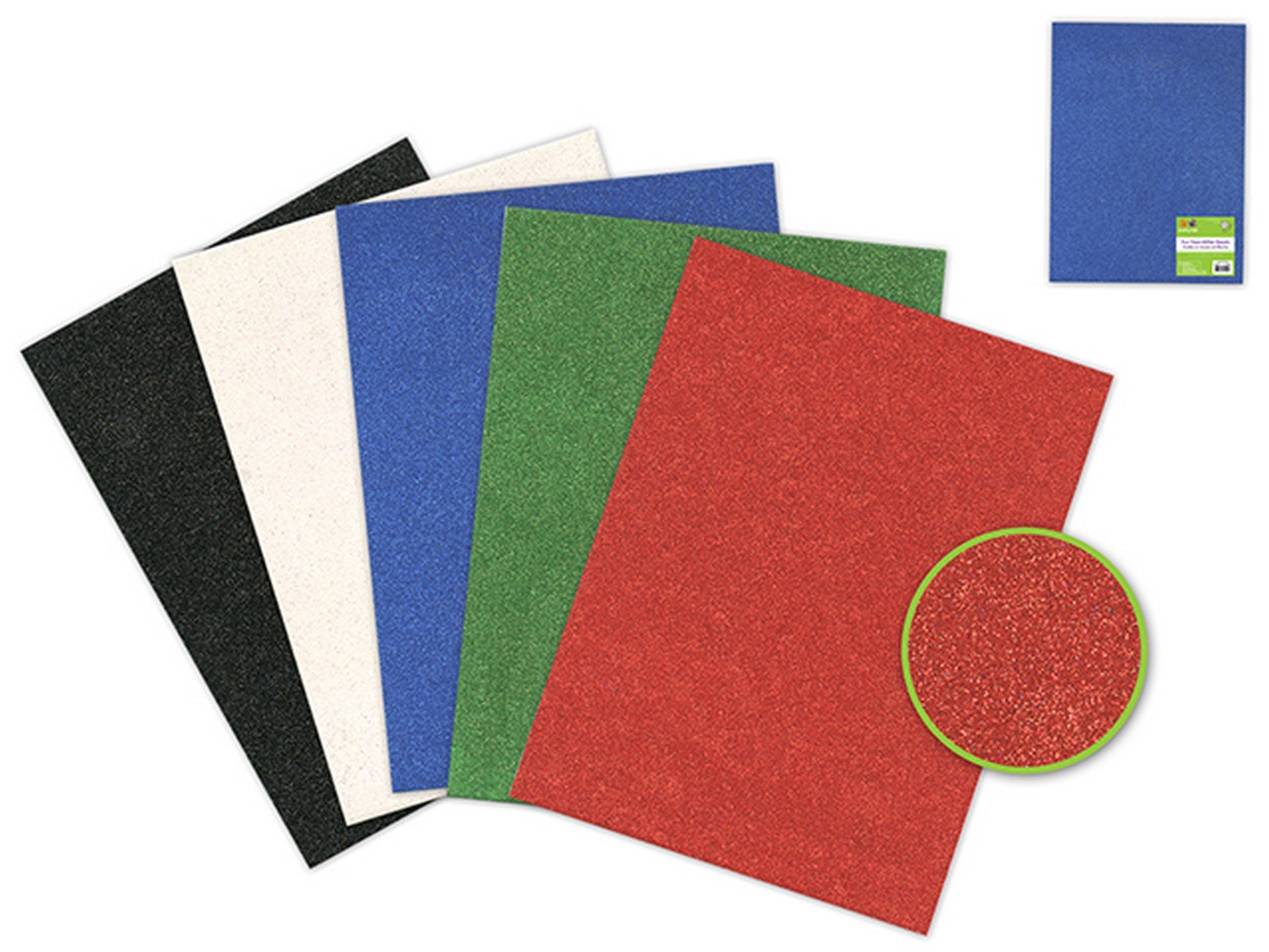 Krafty Kids Glitter Foam Square Bold 9x12in  VRT