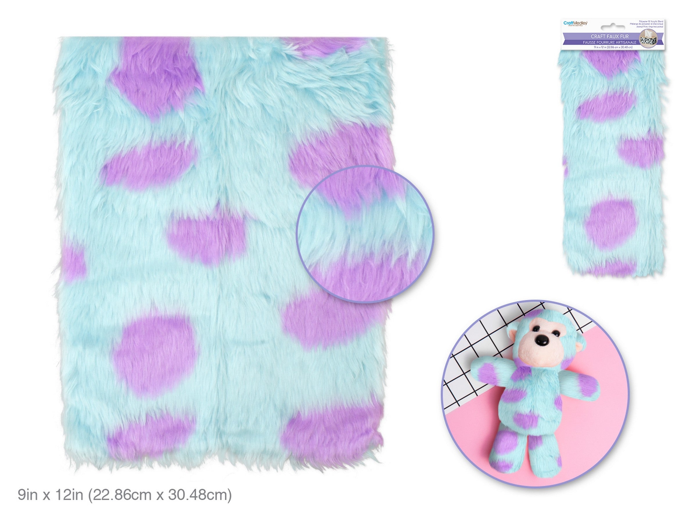 Craft Medley Toon-town 0.8in Hairs Faux-Fur Sheet 9x12in