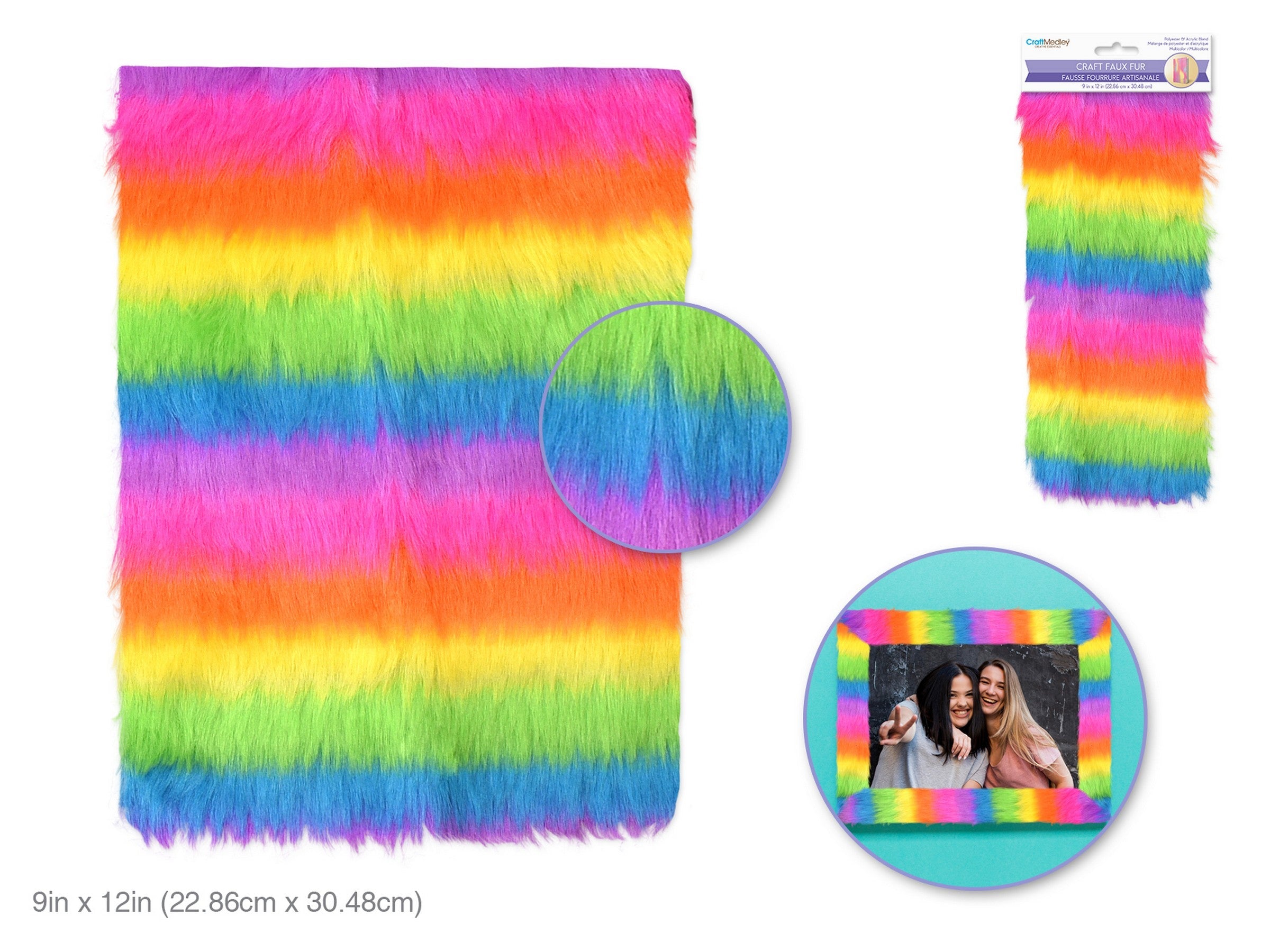 Craft Medley Calypso 0.8in Hairs Faux-Fur Sheet 9x12in