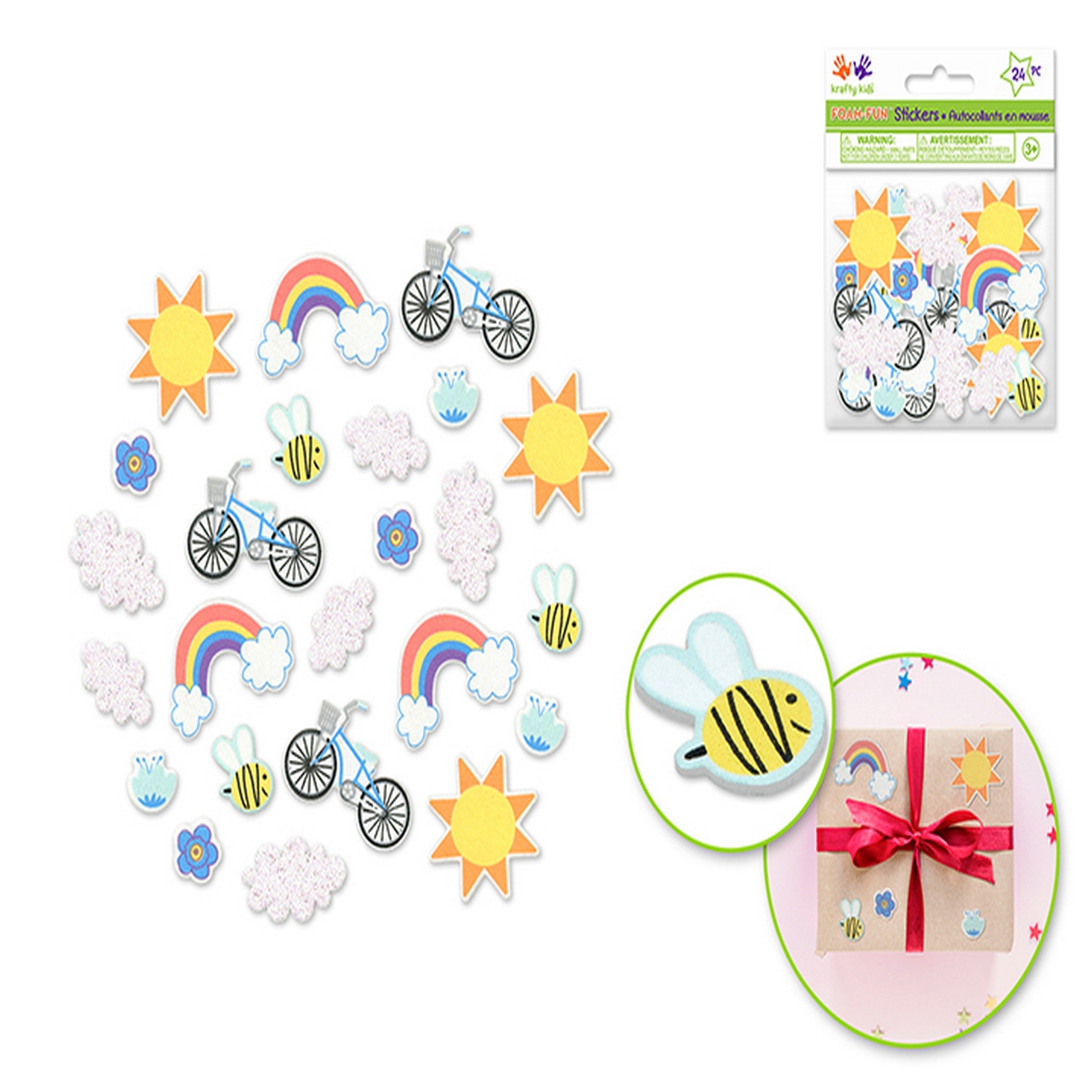 Krafty Kids Foam-Fun 3D Stickers - Whimsical 0.75in to 2in