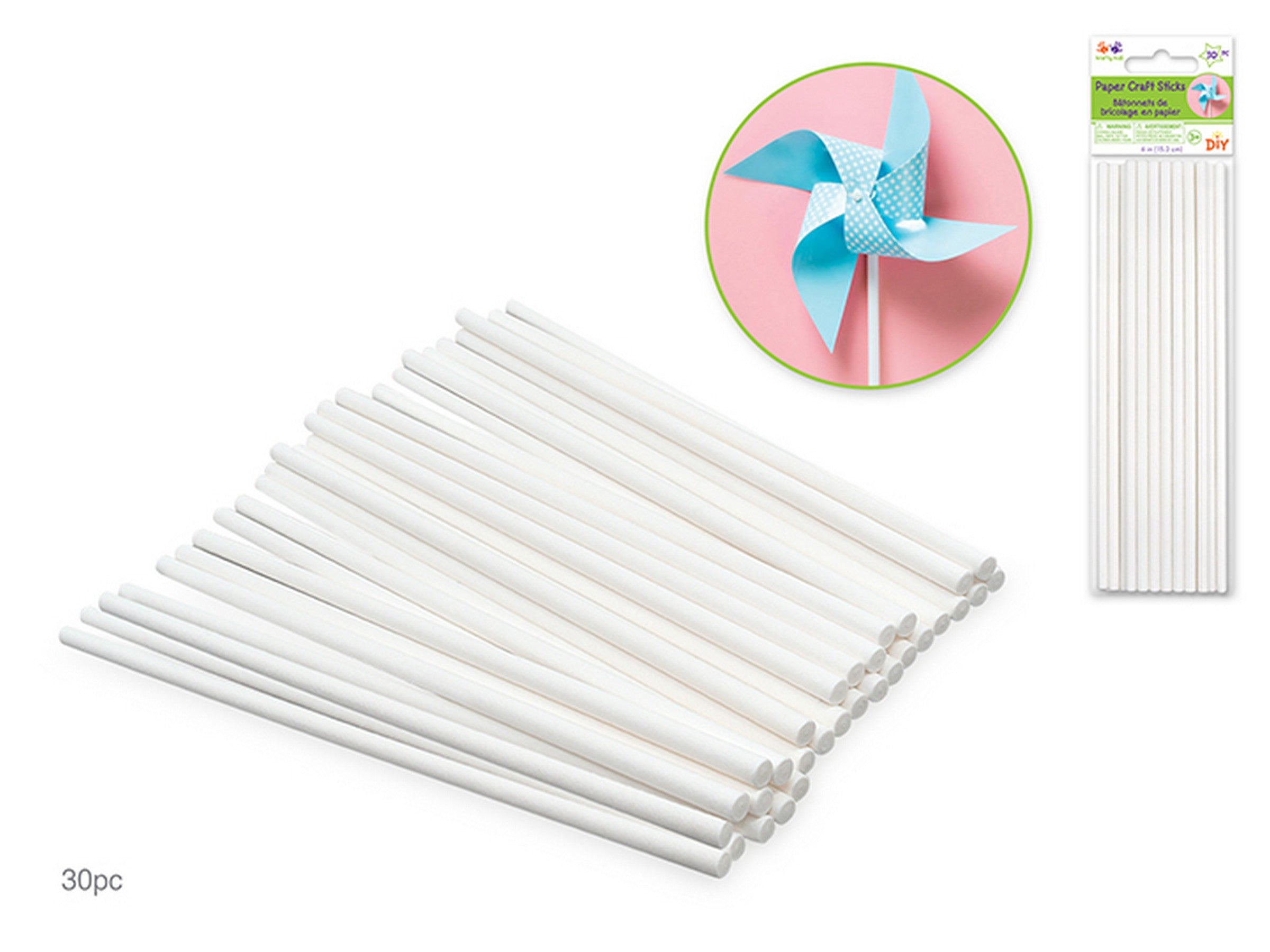 Krafty Kids 30 Craft Paper Sticks 4mm(D)  6in