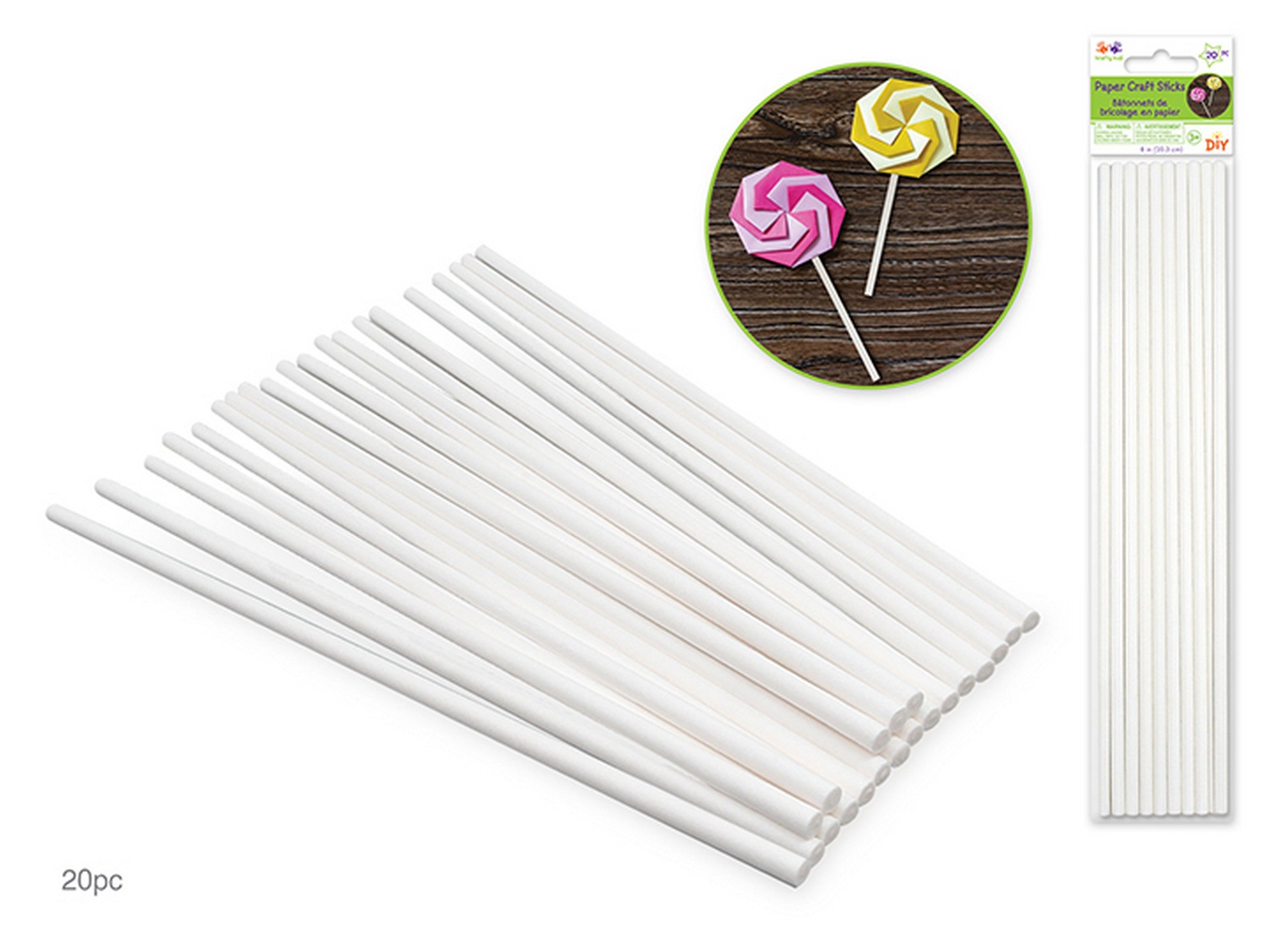Krafty Kids 20 Craft Paper Sticks 4mm(D)  8in